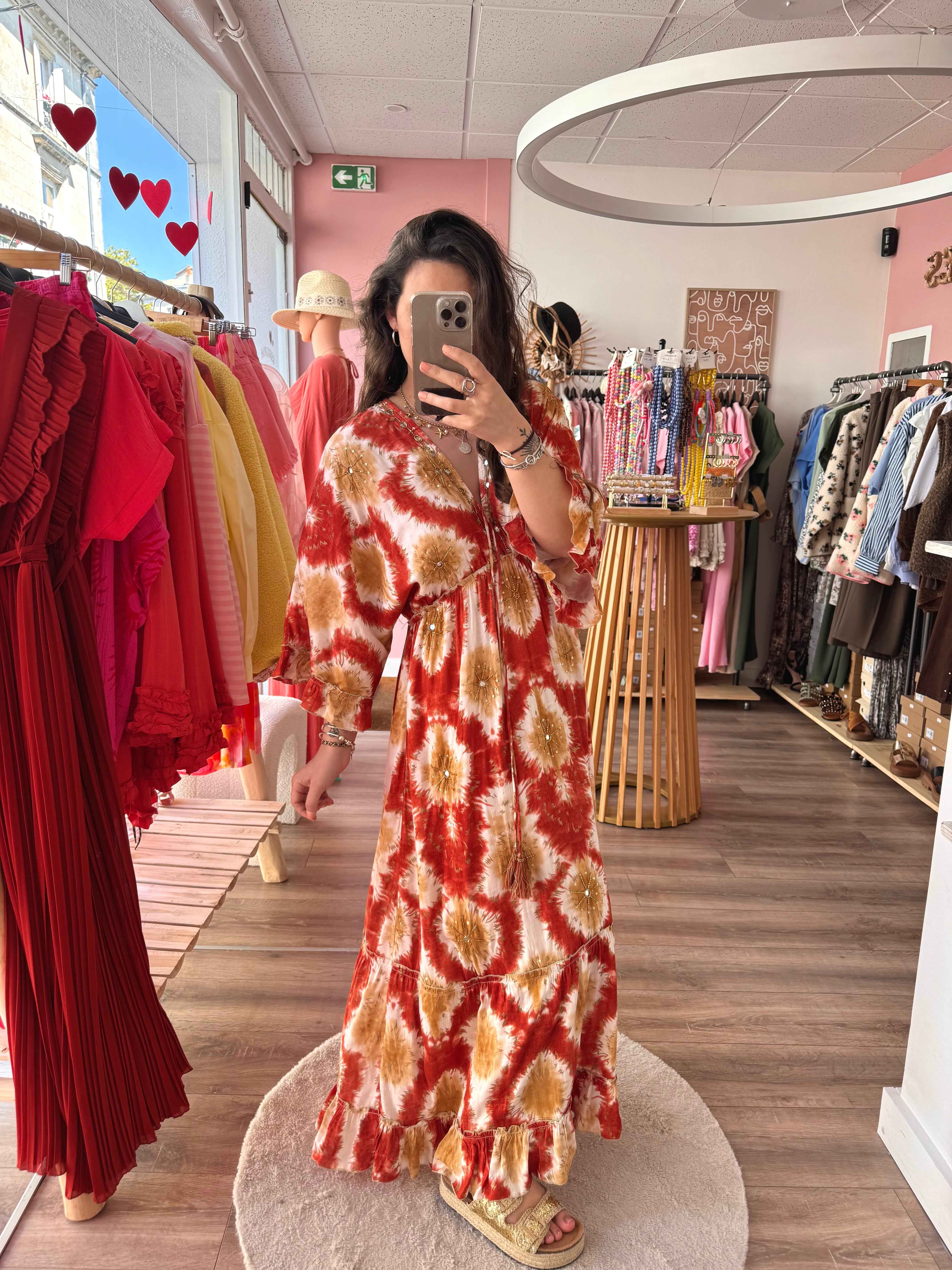 ROBE MIROIR ORANGE