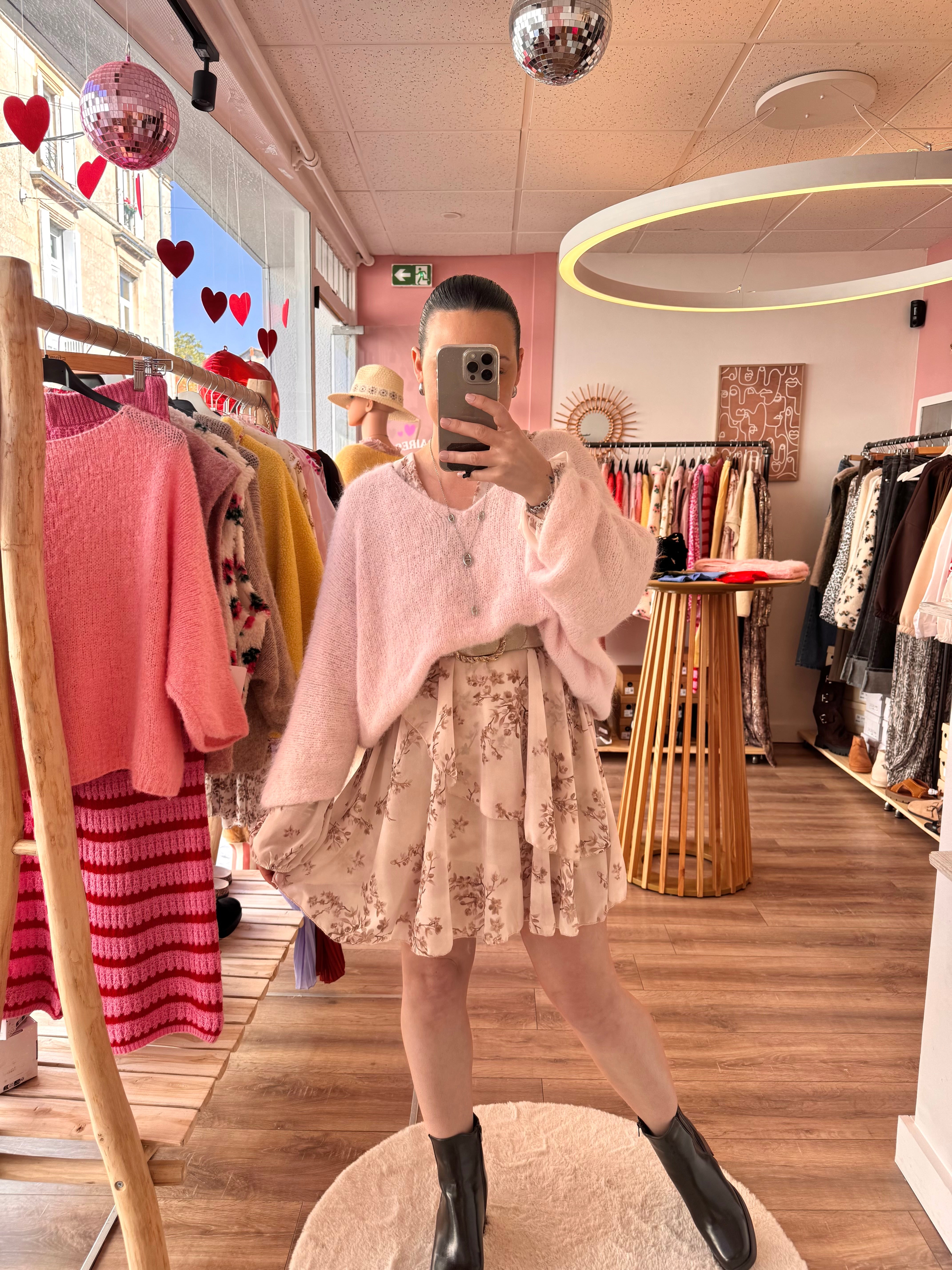 ROBE FLEURIE BEIGE