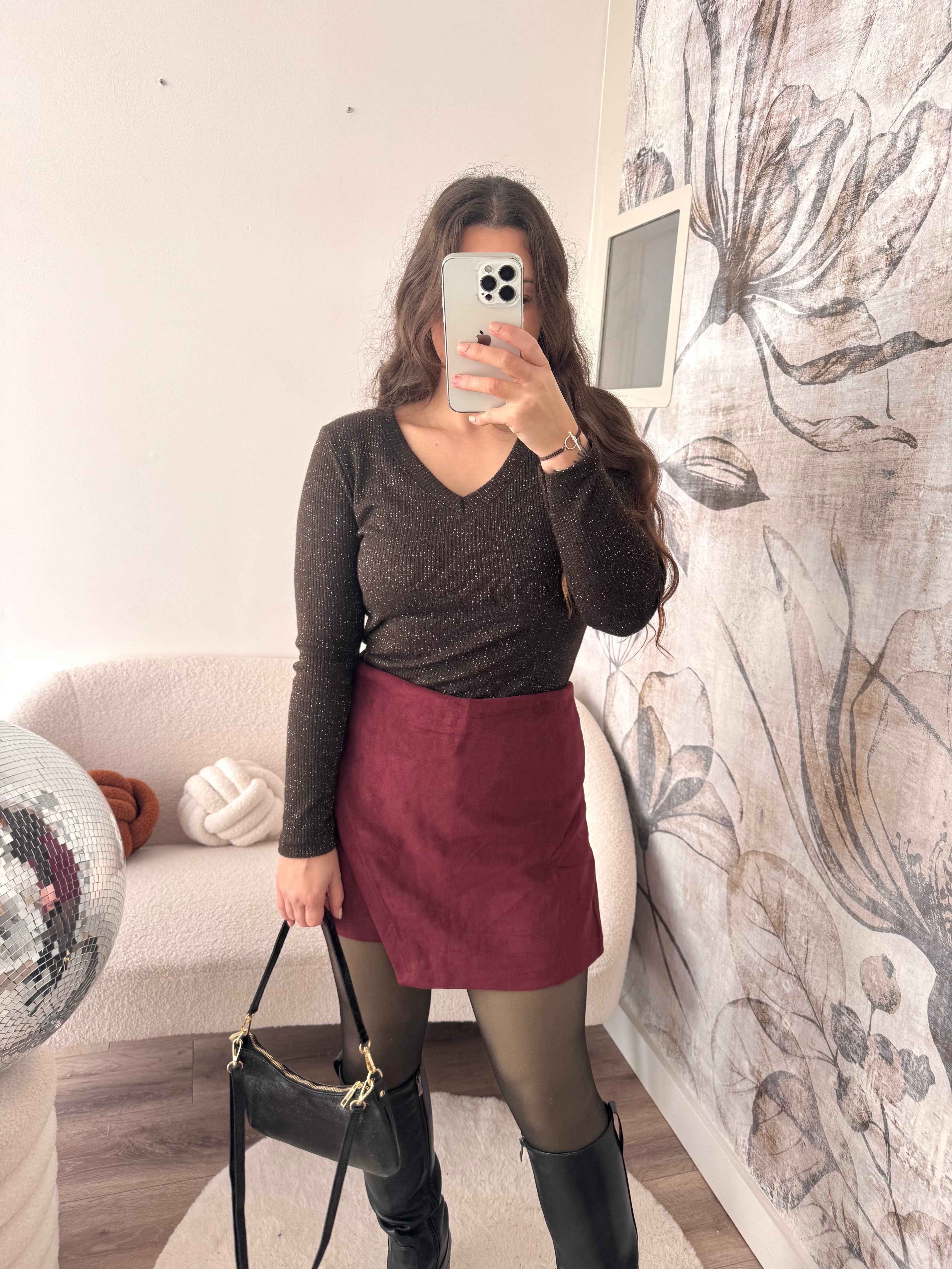 TOP À PAILLETTE CHOCO