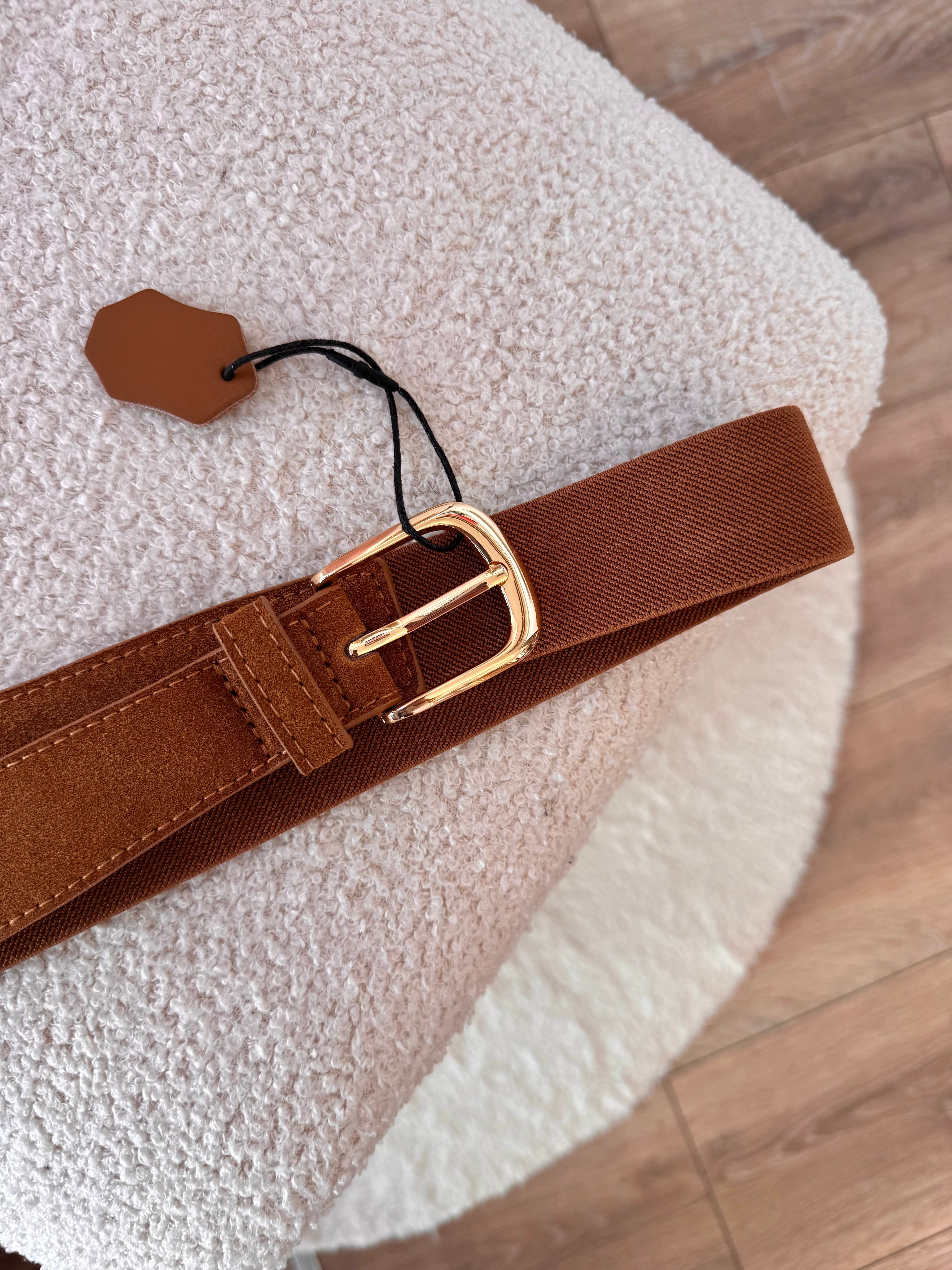 CEINTURE 50% CUIR CAMEL
