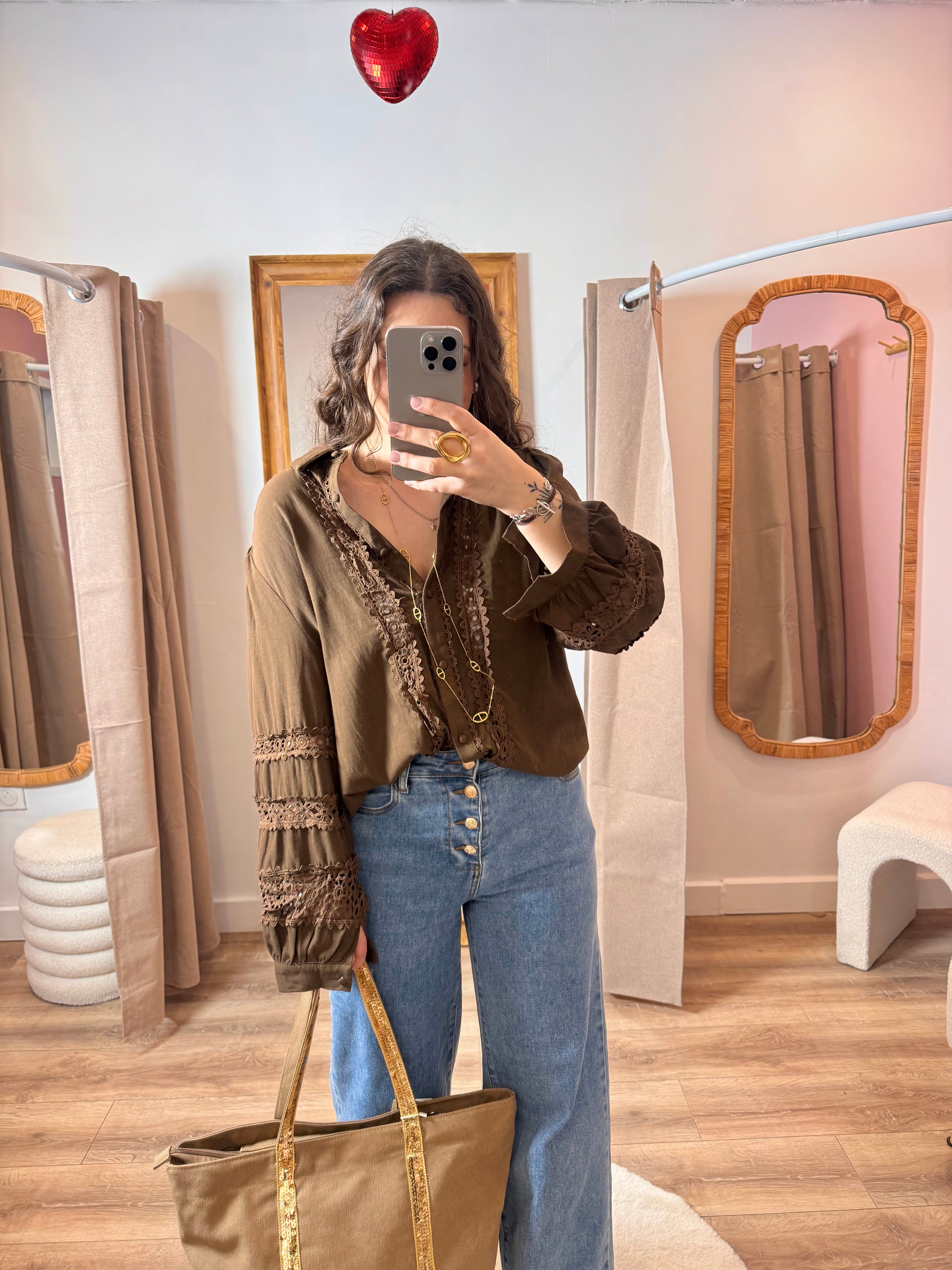 BLOUSE BRODÉE CHOCO
