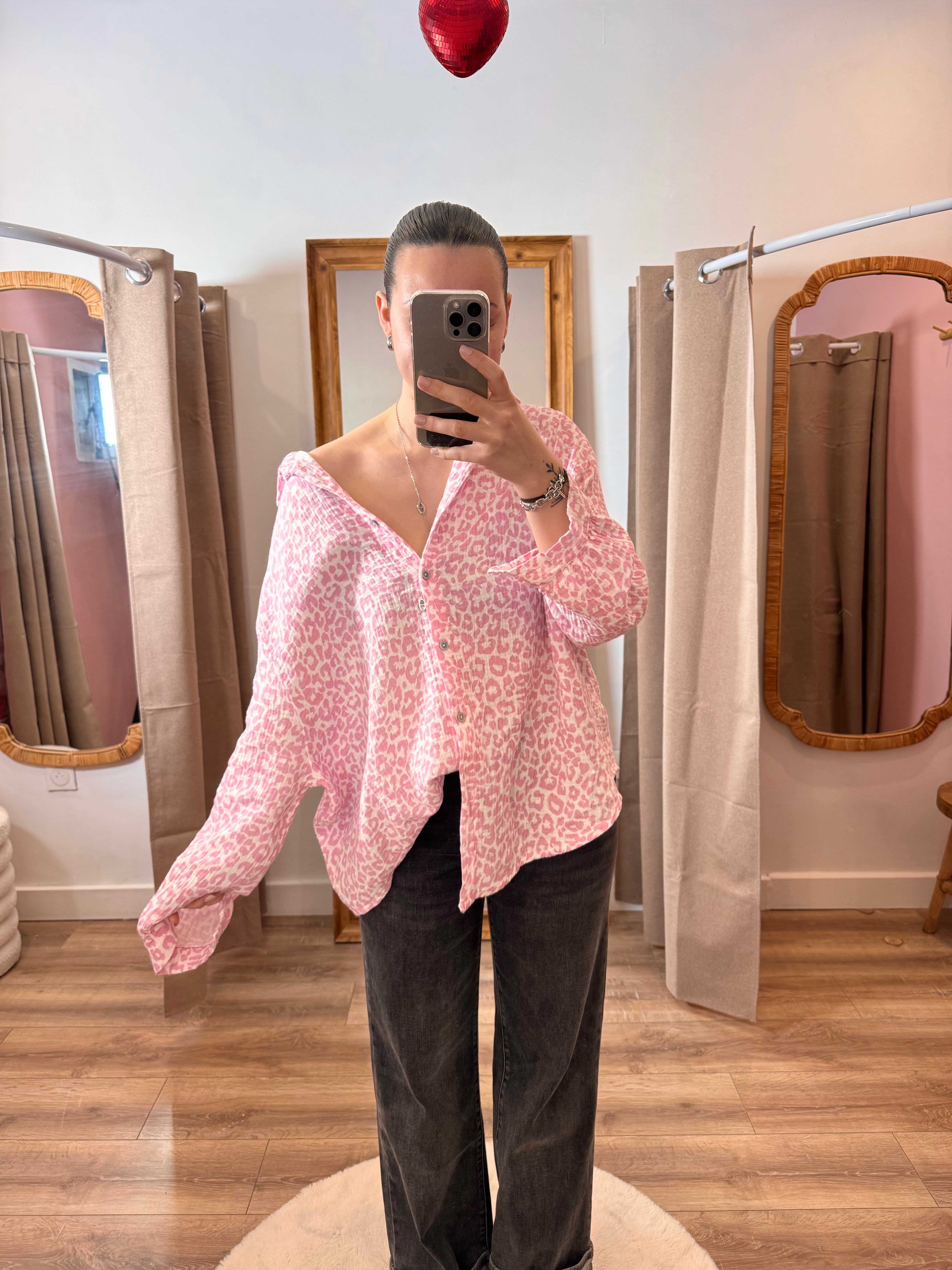 CHEMISE LÉOPARD ROSE