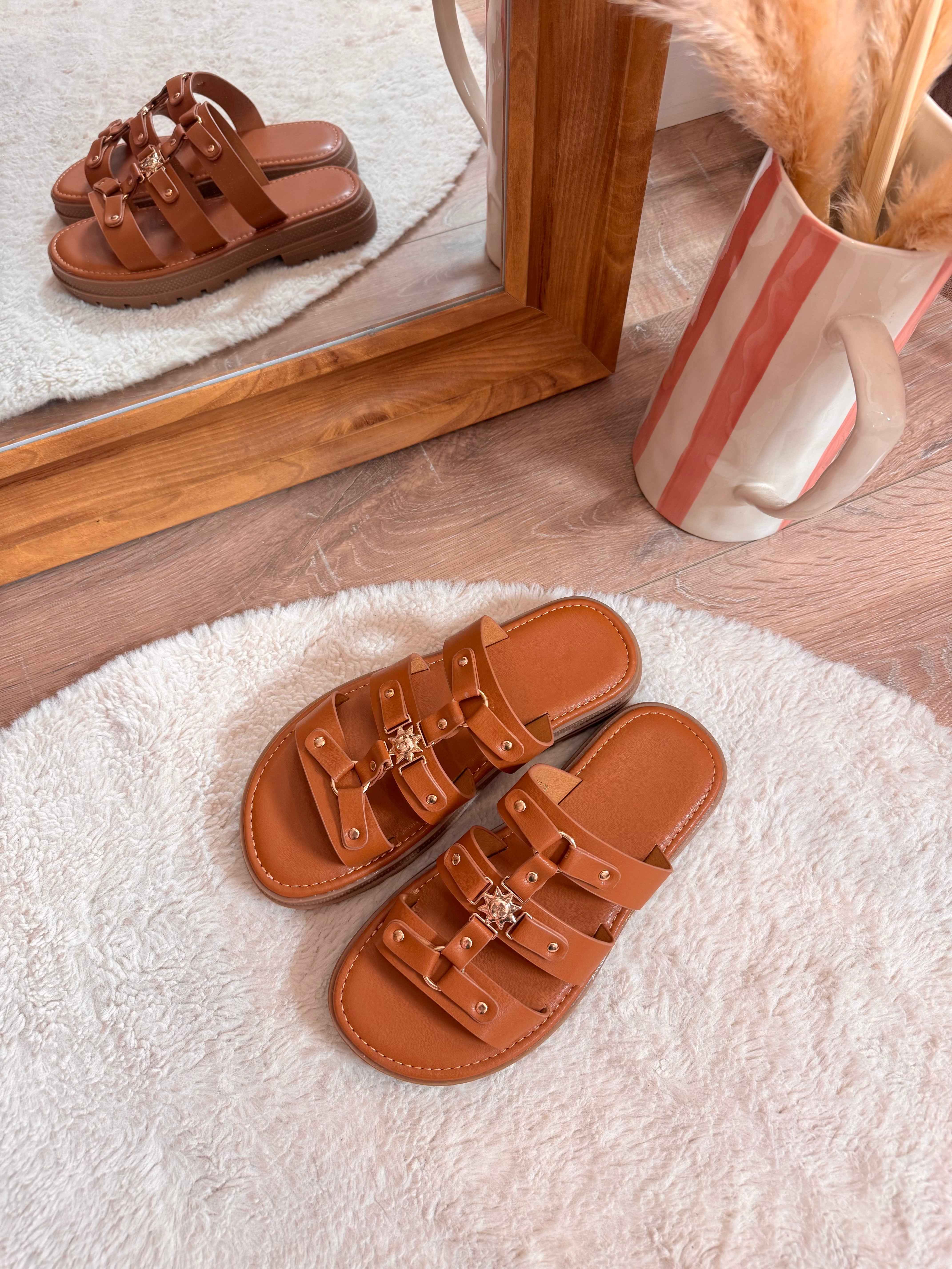 SANDALES CAMEL SOLEIL