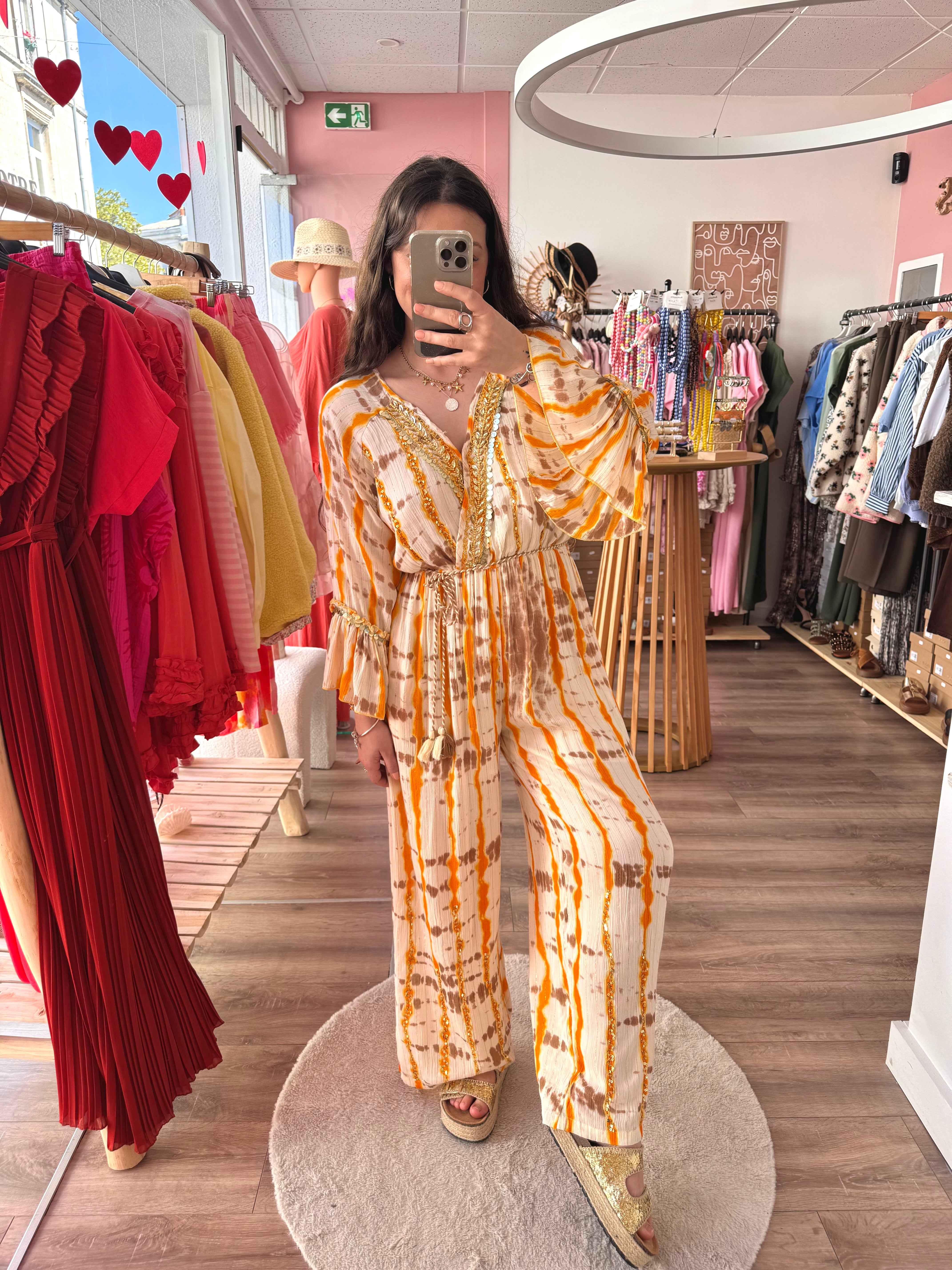 COMBINAISON BOHÈME ORANGE PERLA