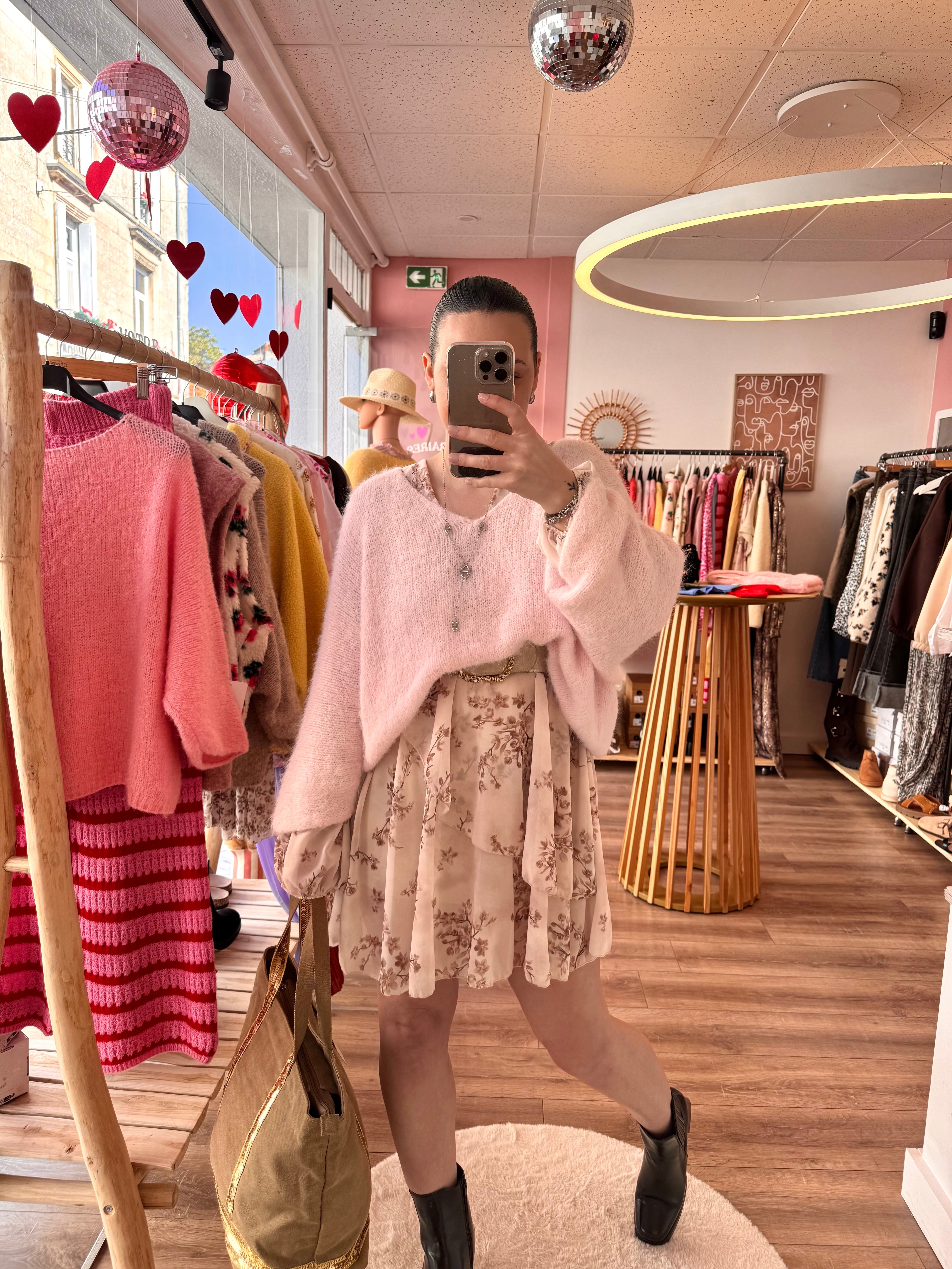 ROBE FLEURIE BEIGE