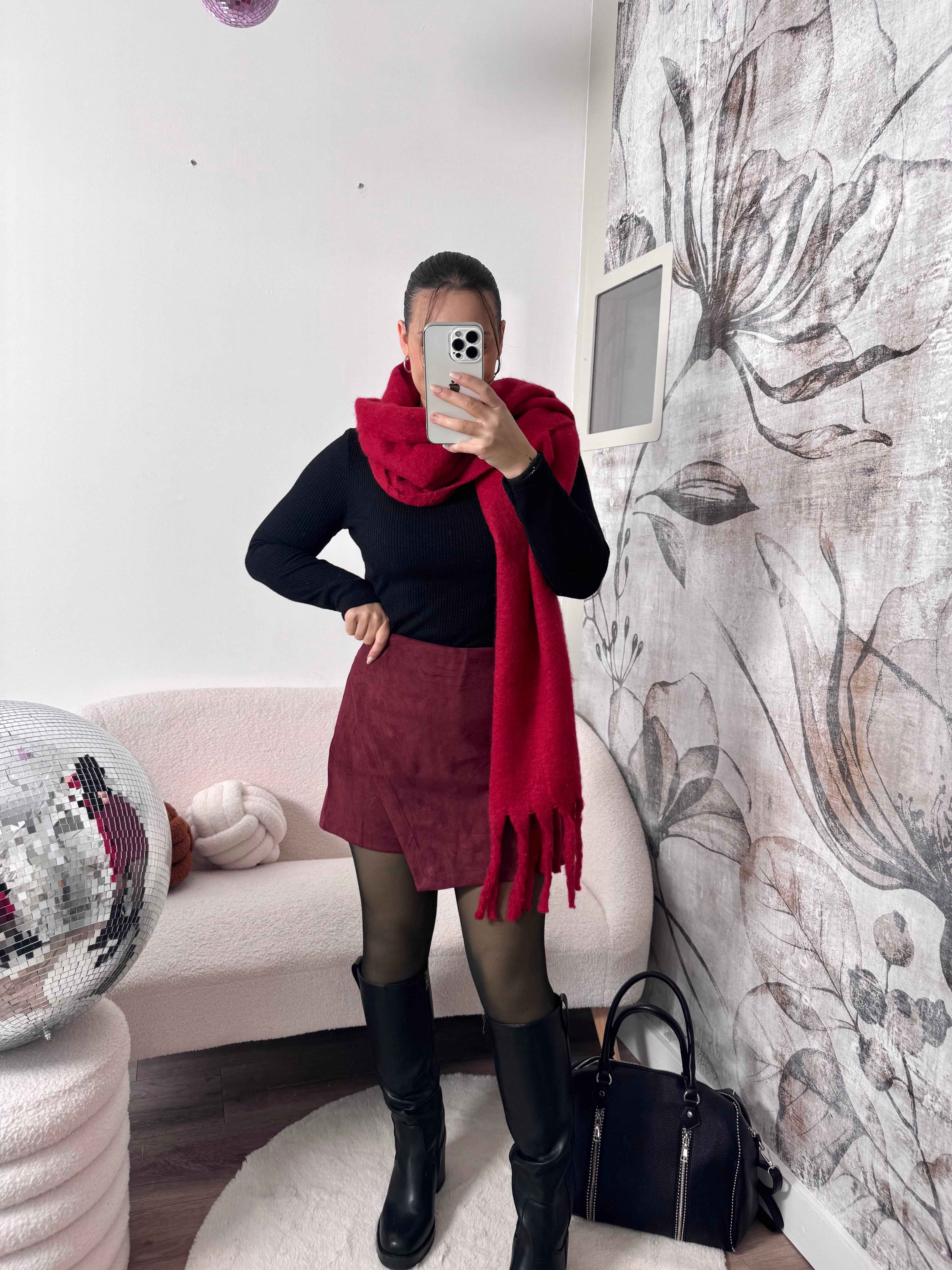 JUPE/SHORT BORDEAUX