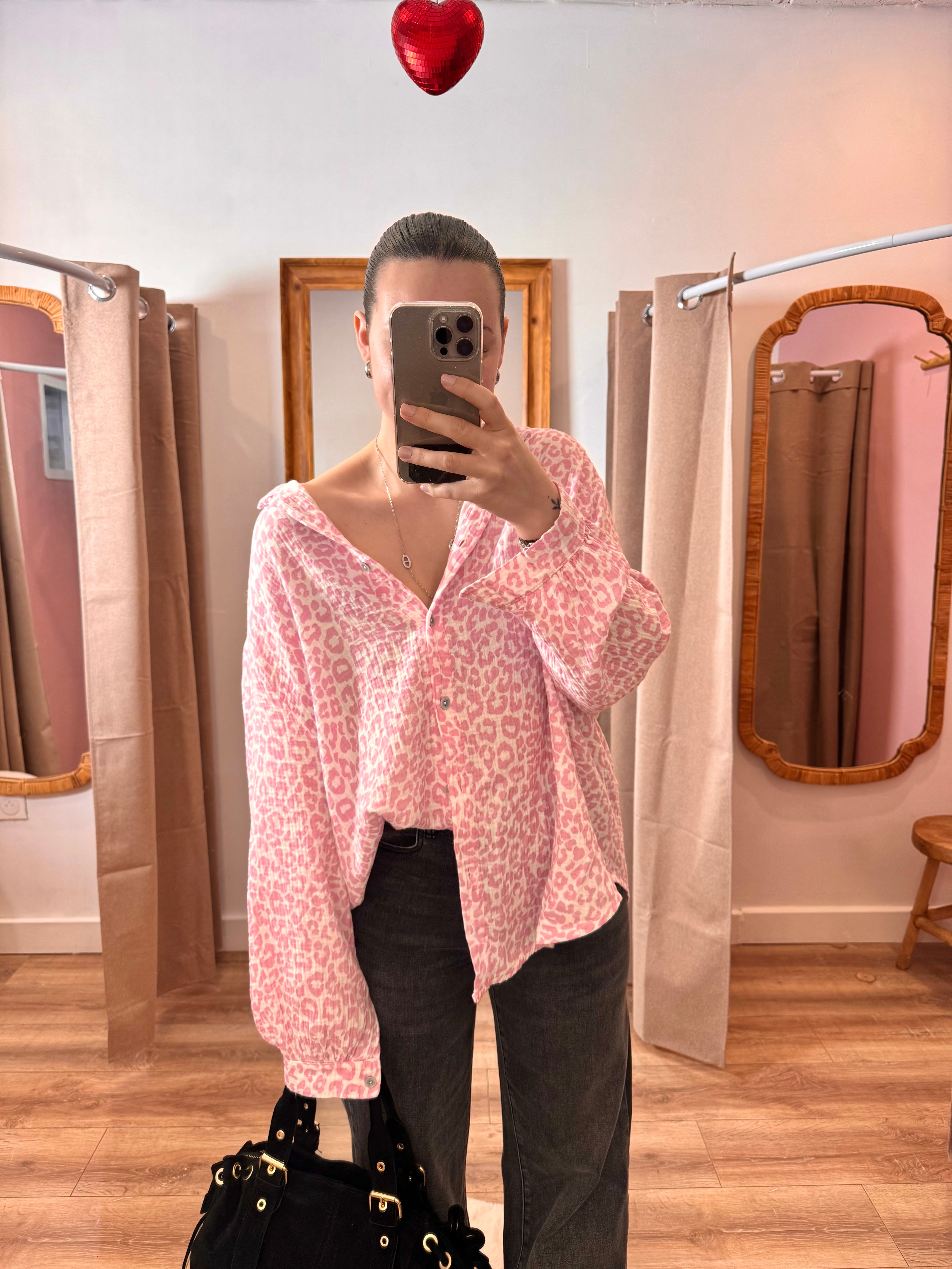 CHEMISE LÉOPARD ROSE
