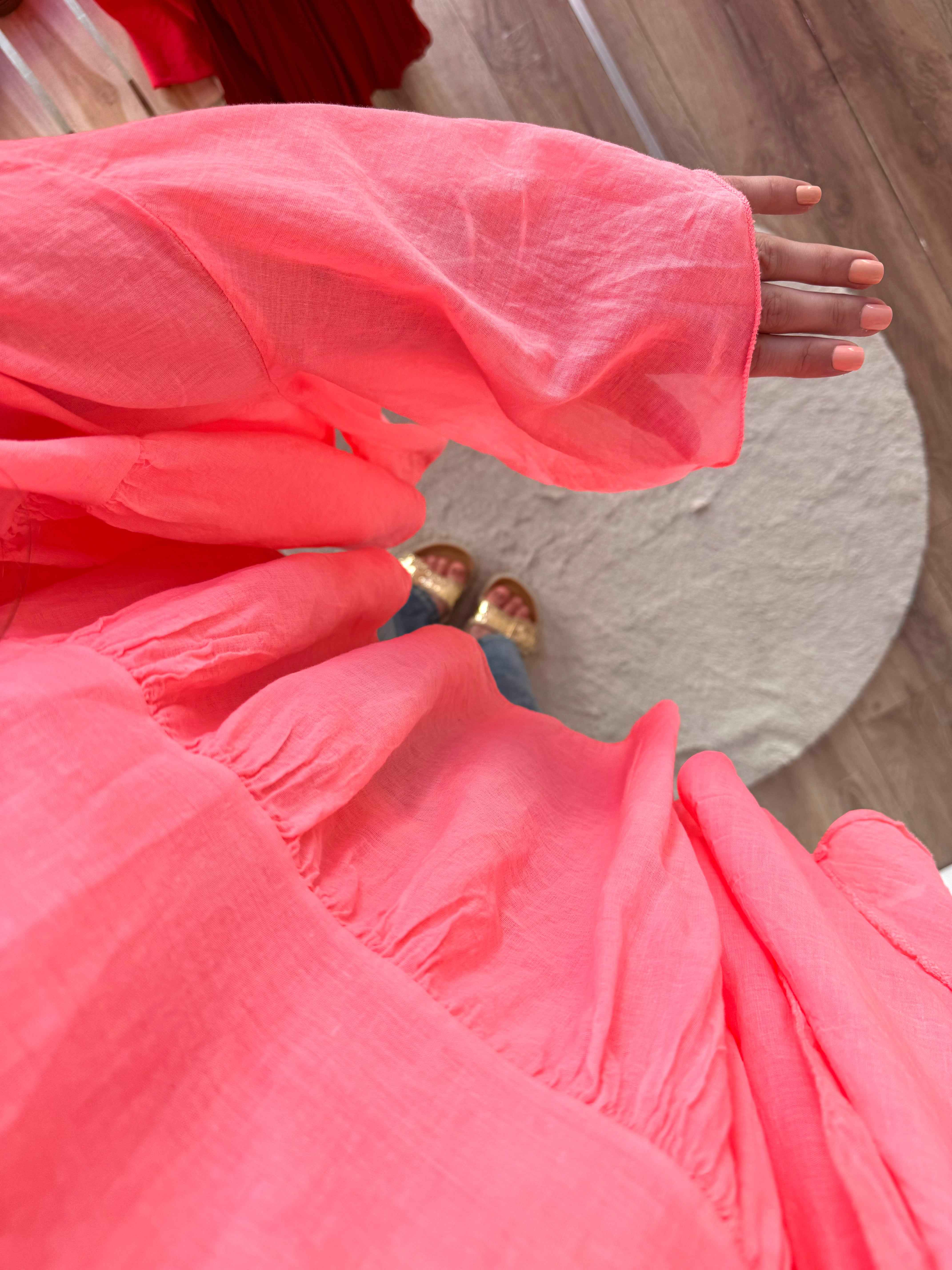 BLOUSE AMPLE CORAIL