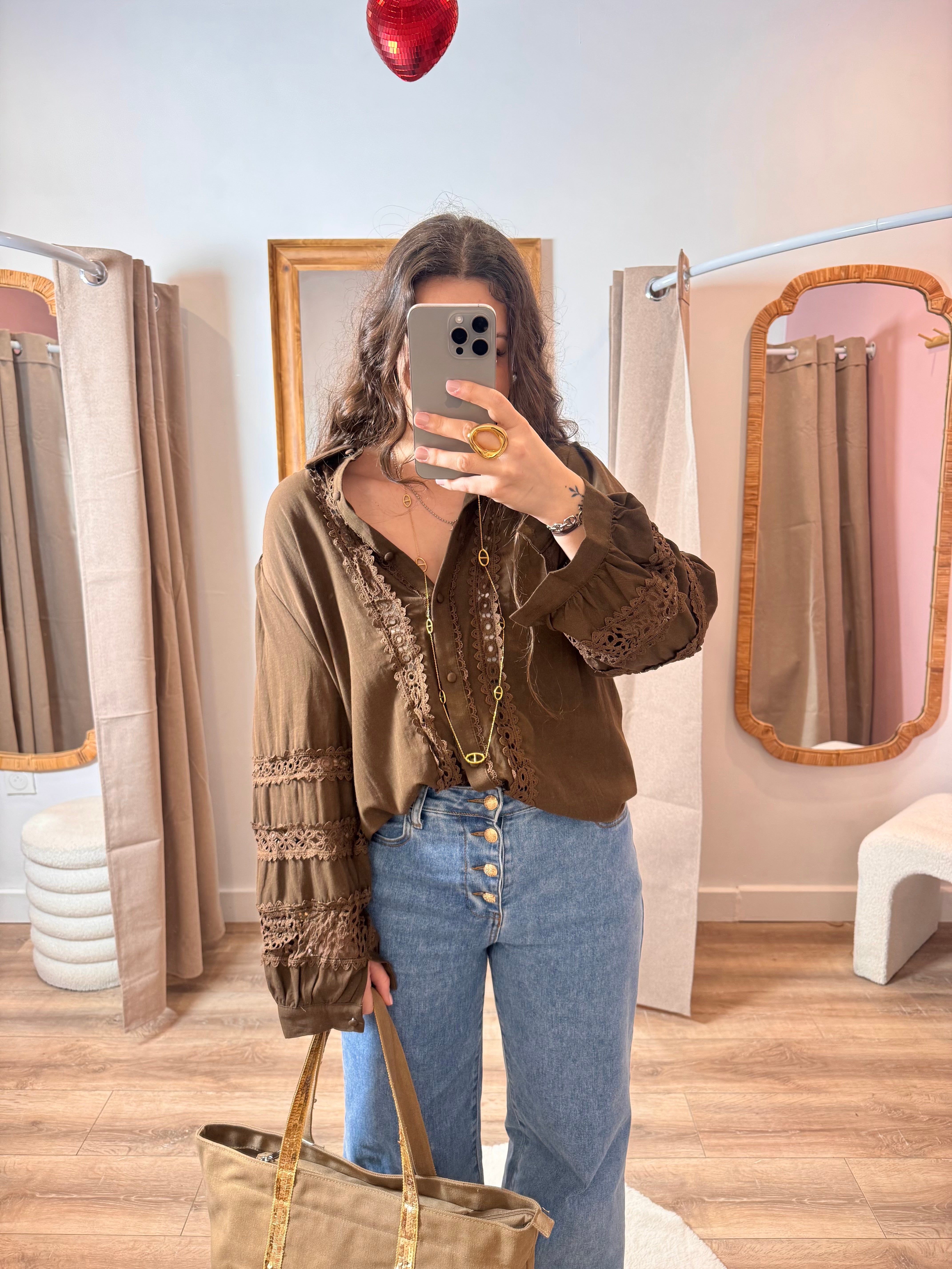 BLOUSE BRODÉE CHOCO