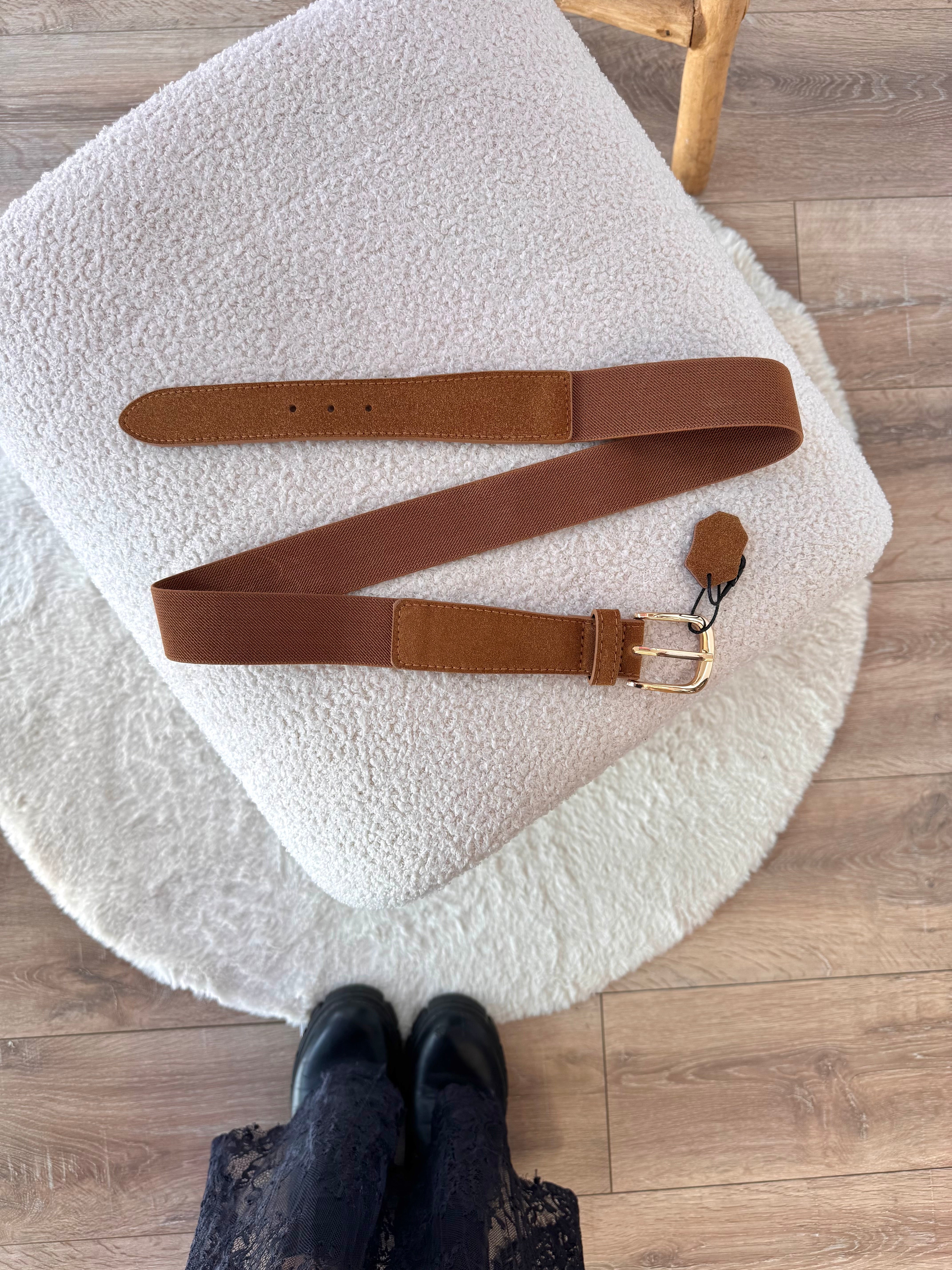 CEINTURE 50% CUIR CAMEL