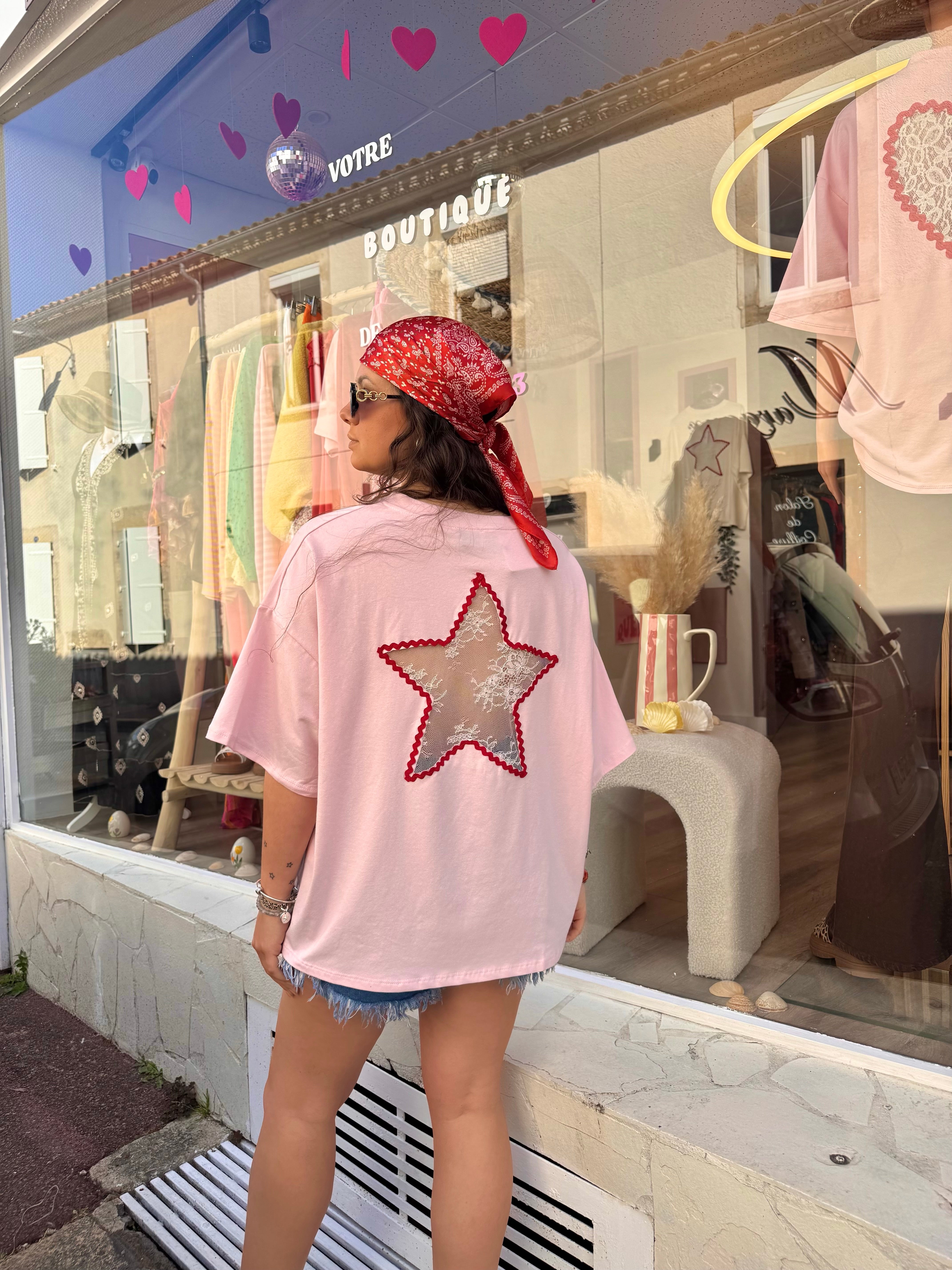 T-SHIRT ÉTOILE ROSE