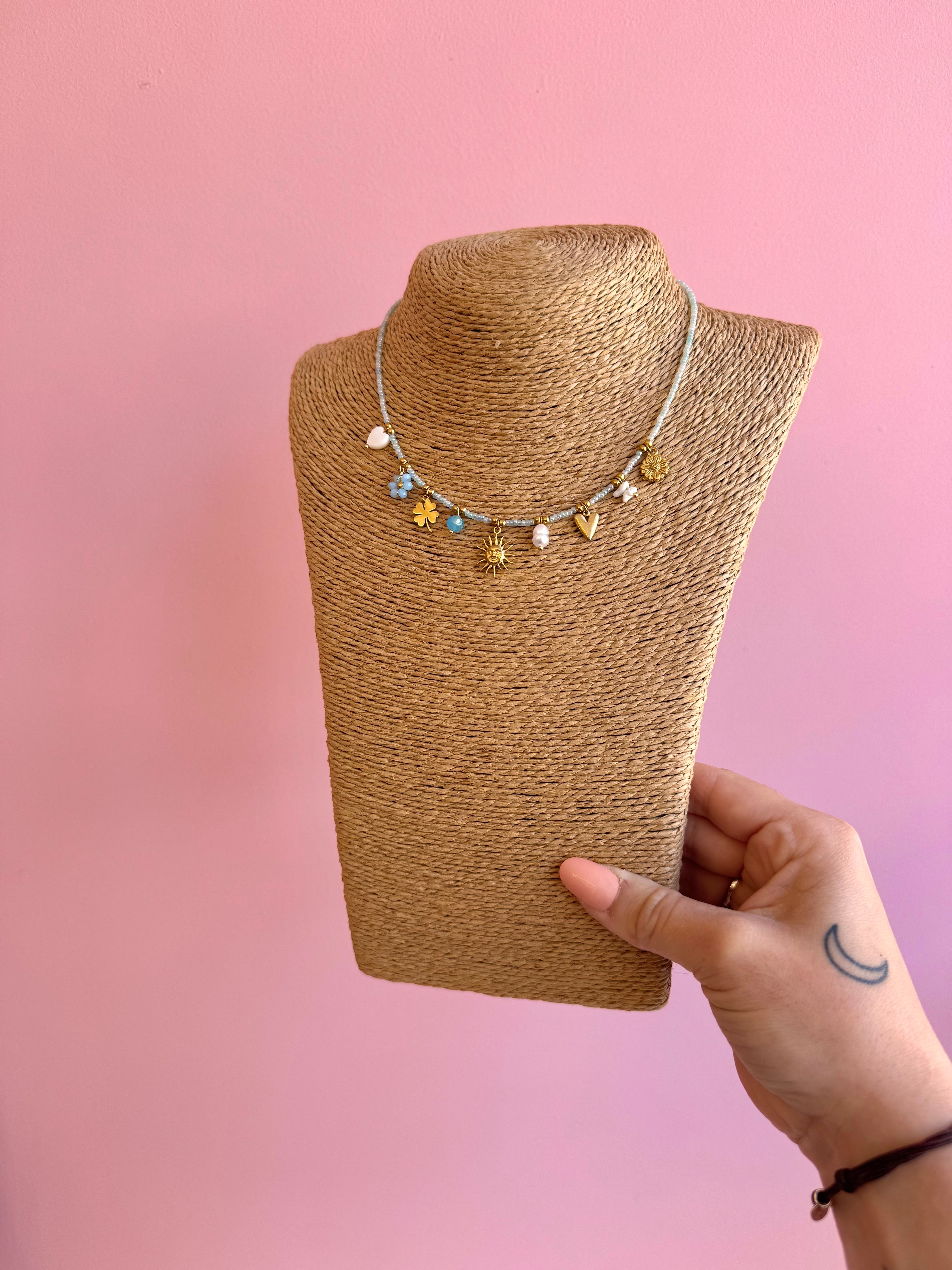 COLLIER PERLA BLEU CHARMS