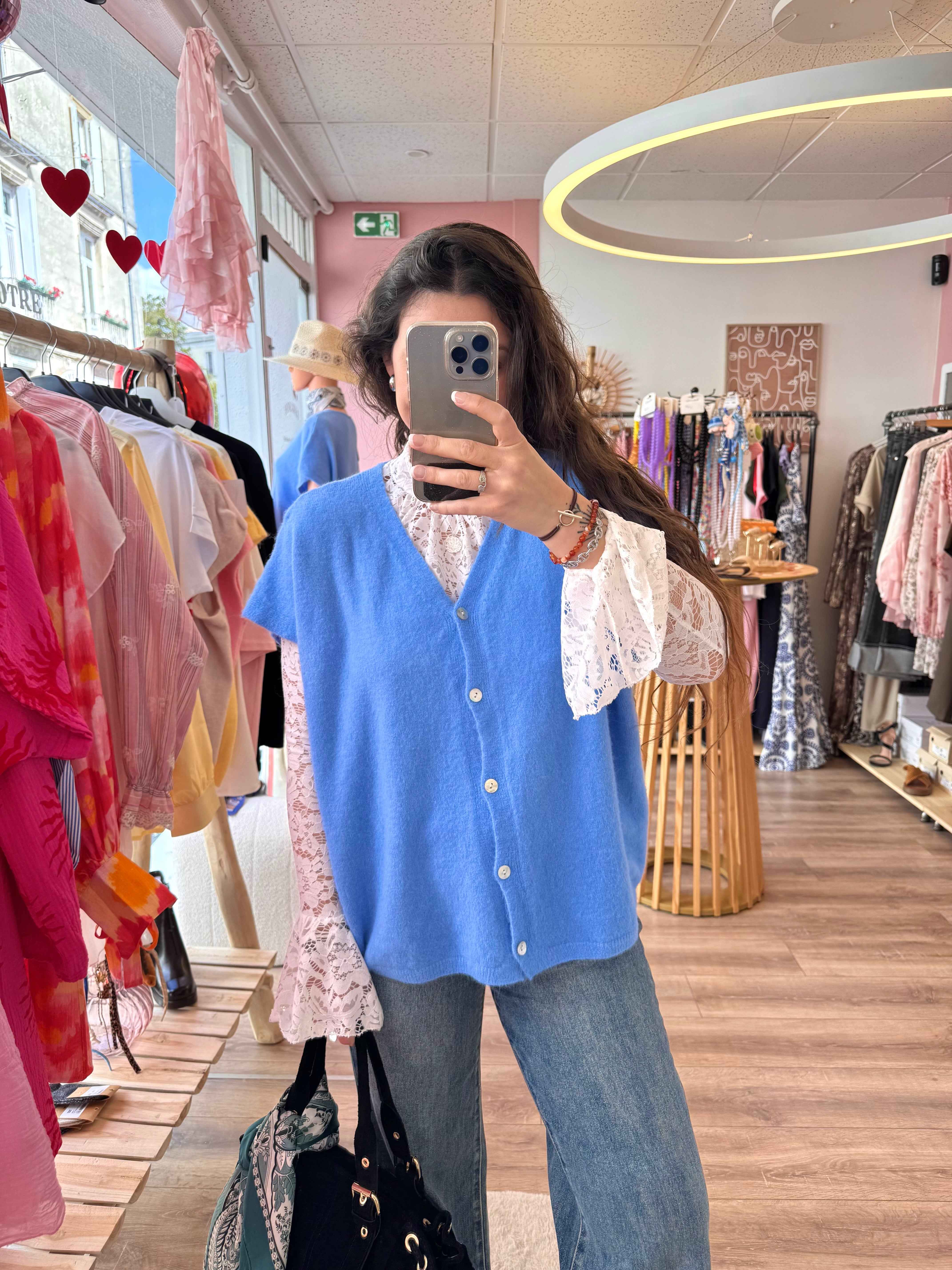 GILET SANS MANCHE BLEU