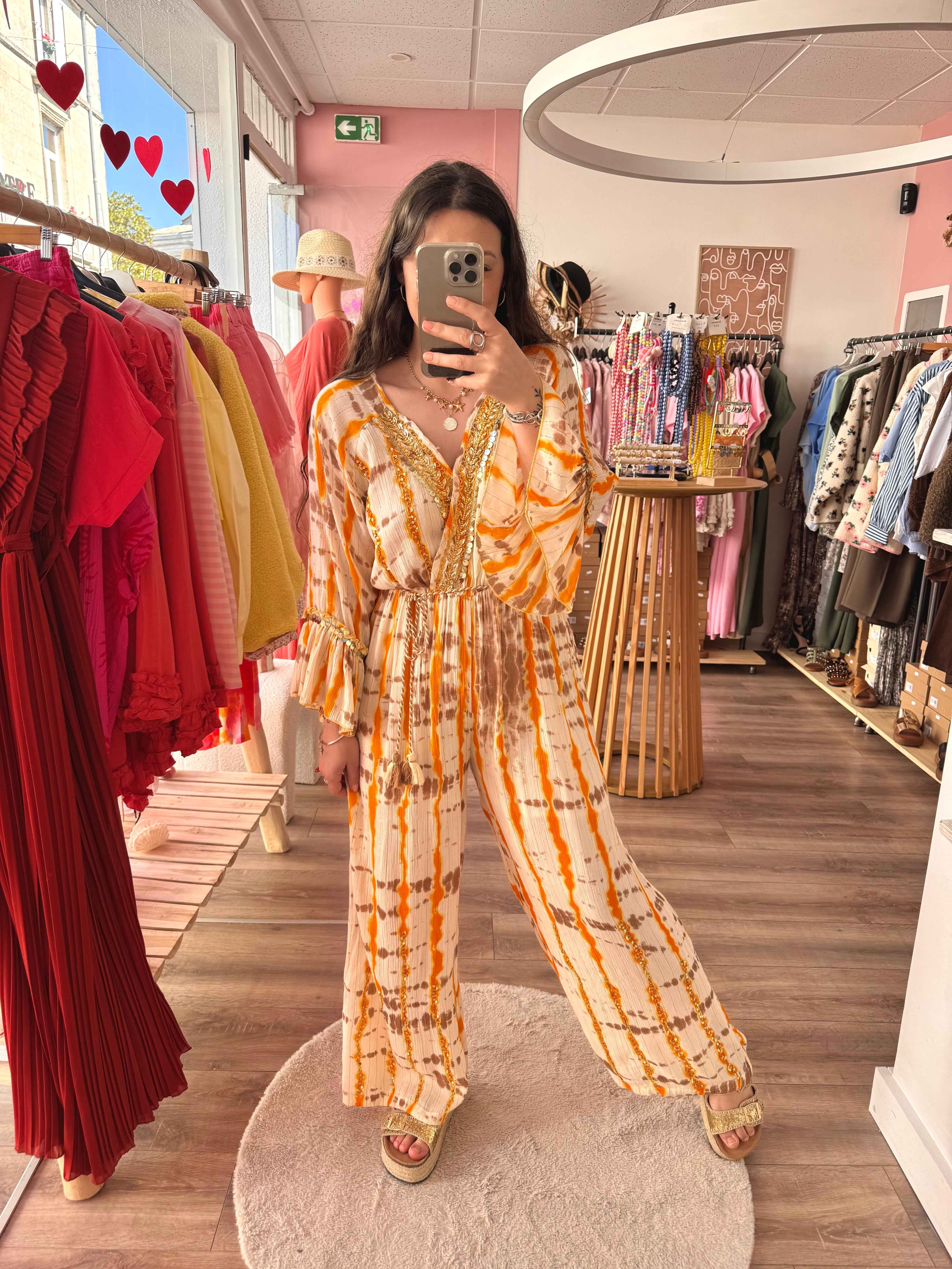COMBINAISON BOHÈME ORANGE PERLA