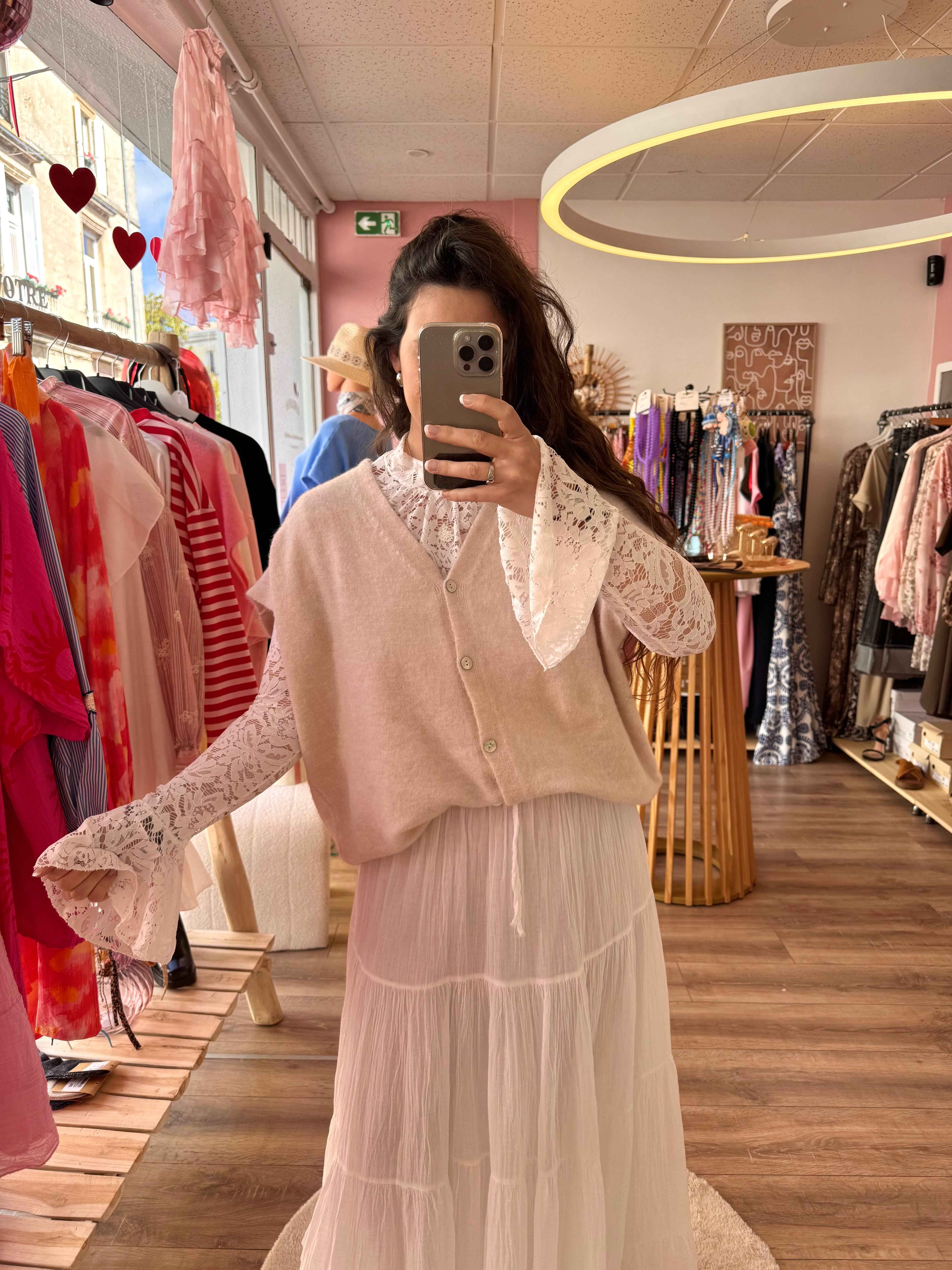 GILET SANS MANCHE BEIGE