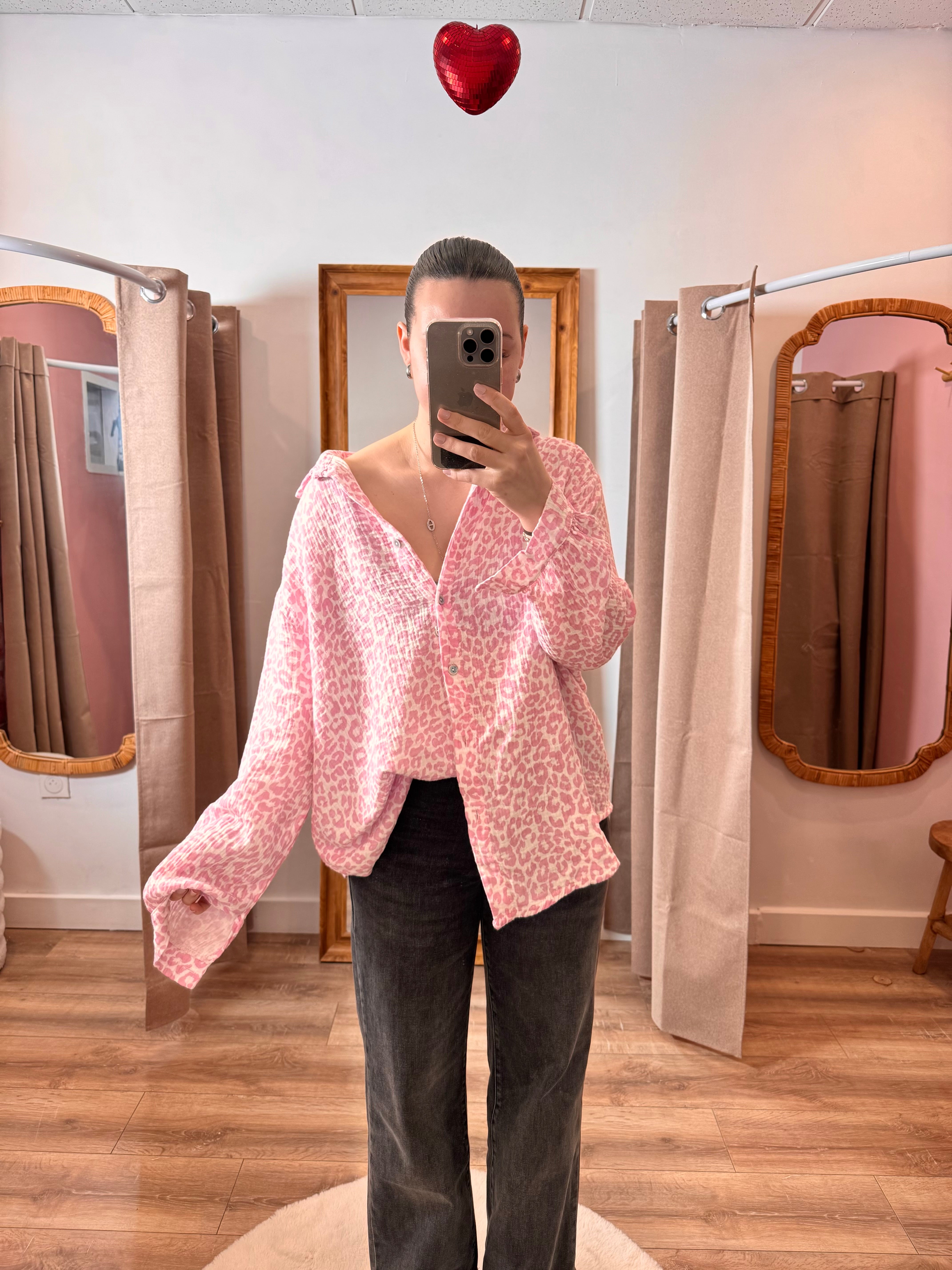 CHEMISE LÉOPARD ROSE