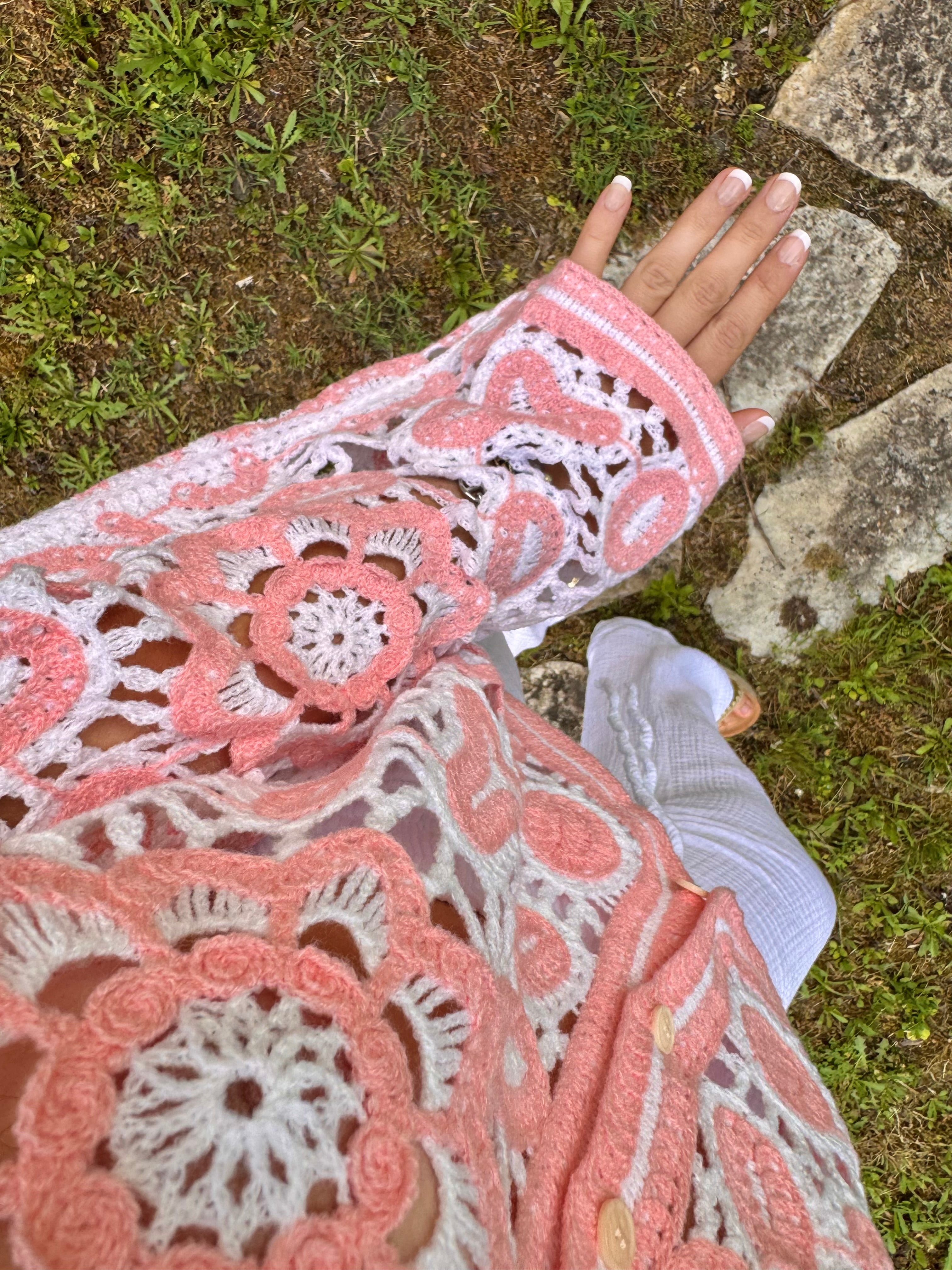 HAUT CROCHET ROSE