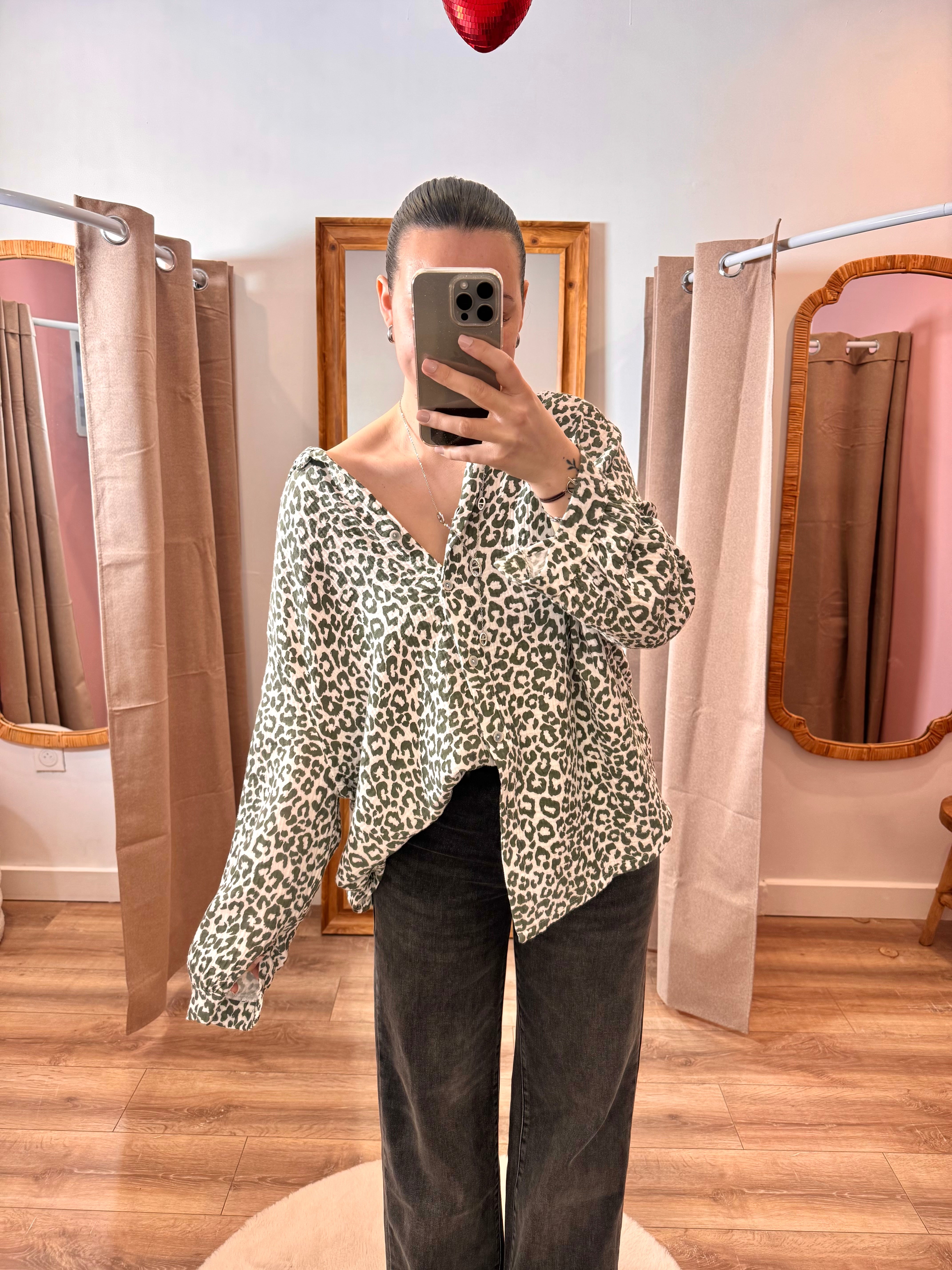 CHEMISE KAKI LÉOPARD