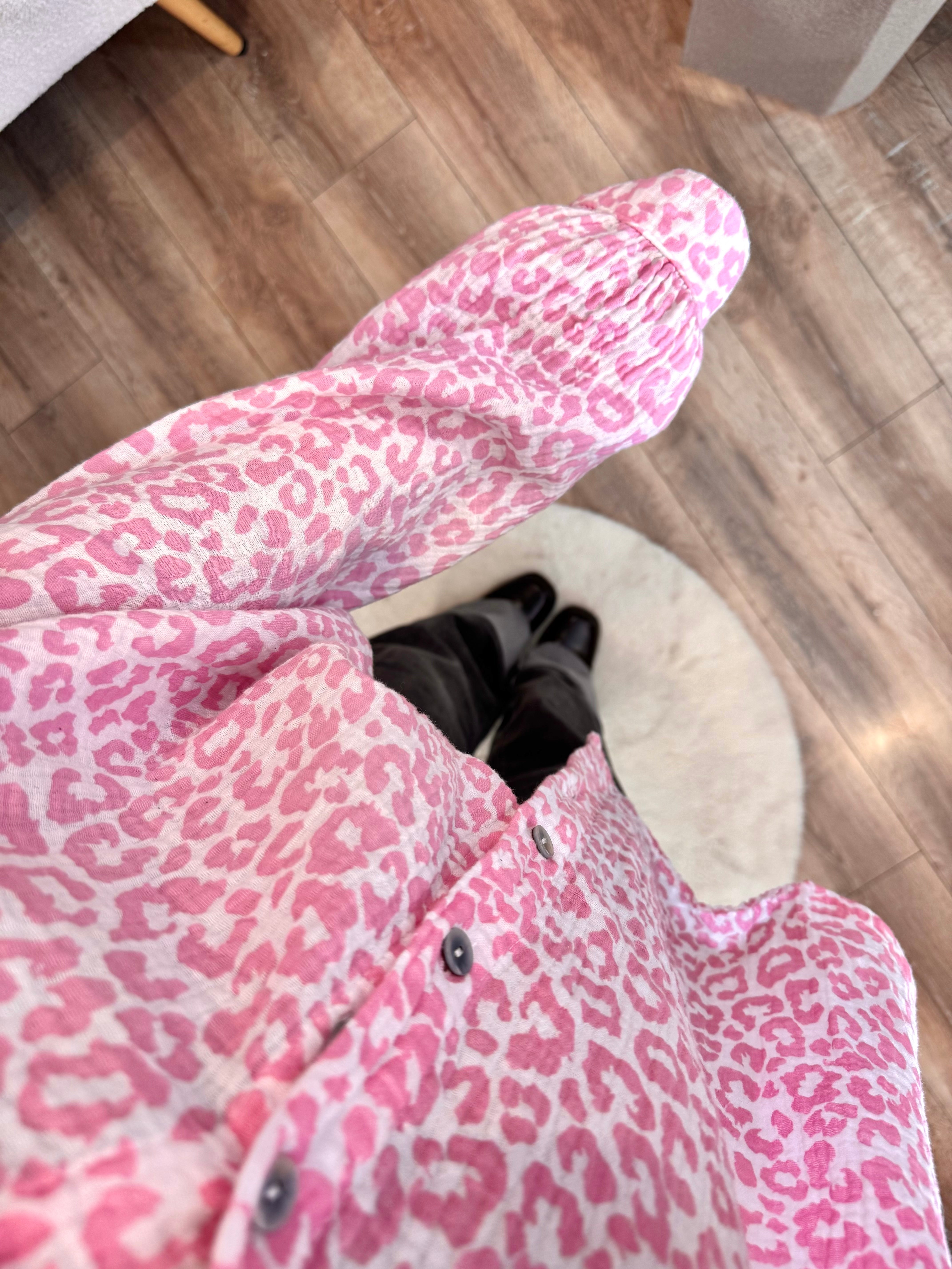 CHEMISE LÉOPARD ROSE
