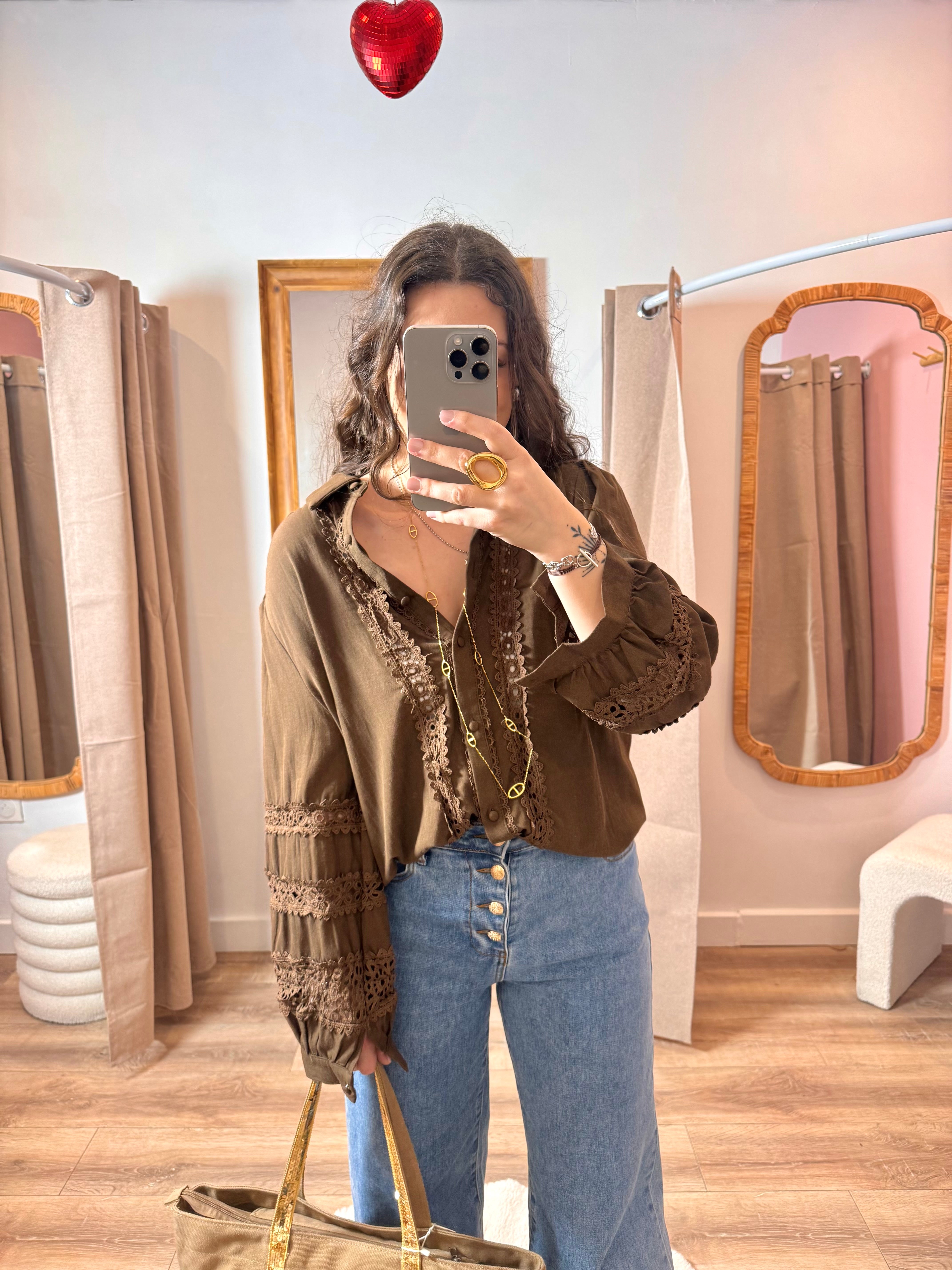 BLOUSE BRODÉE CHOCO