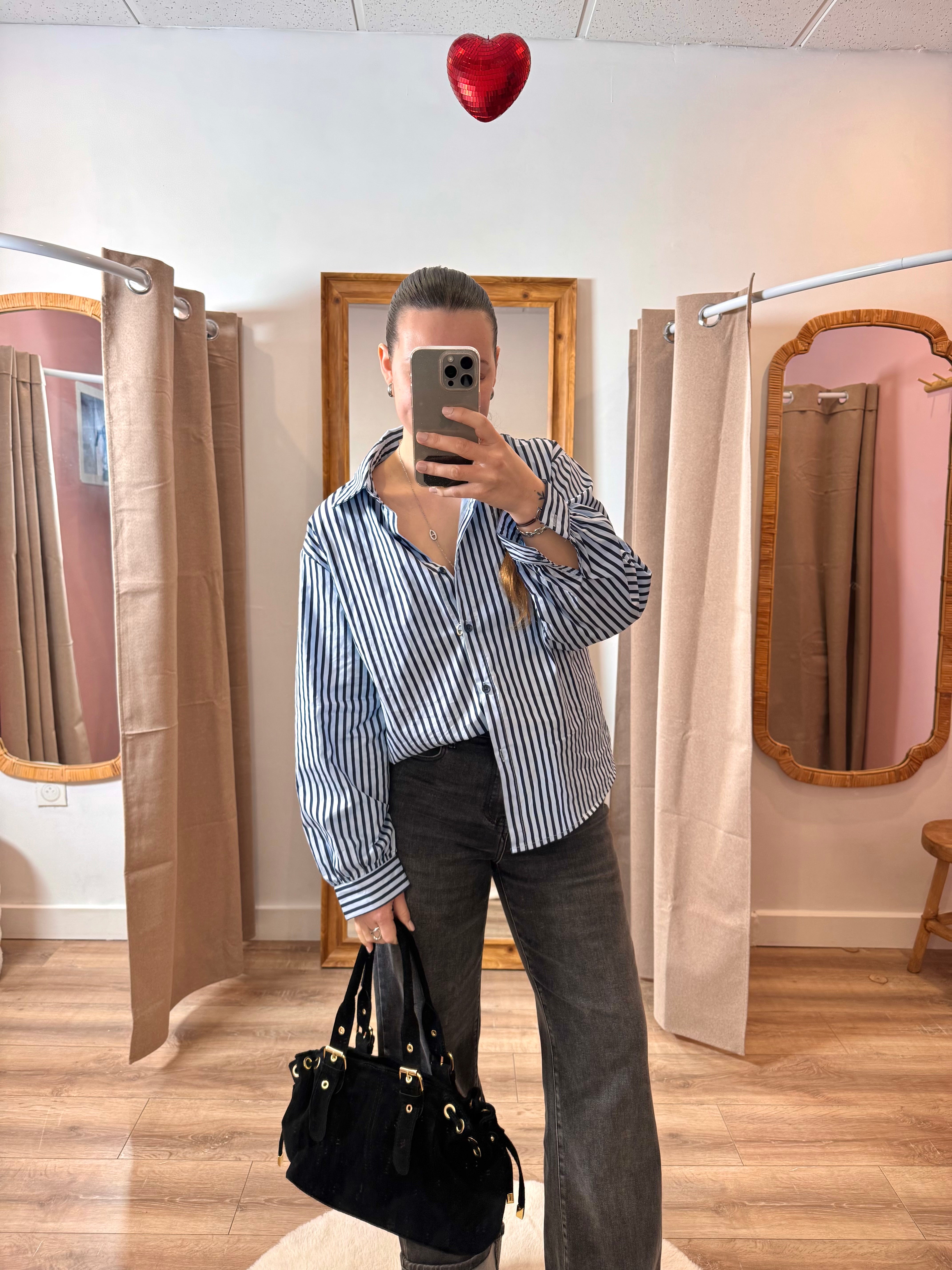 BLOUSE CŒUR BLEU