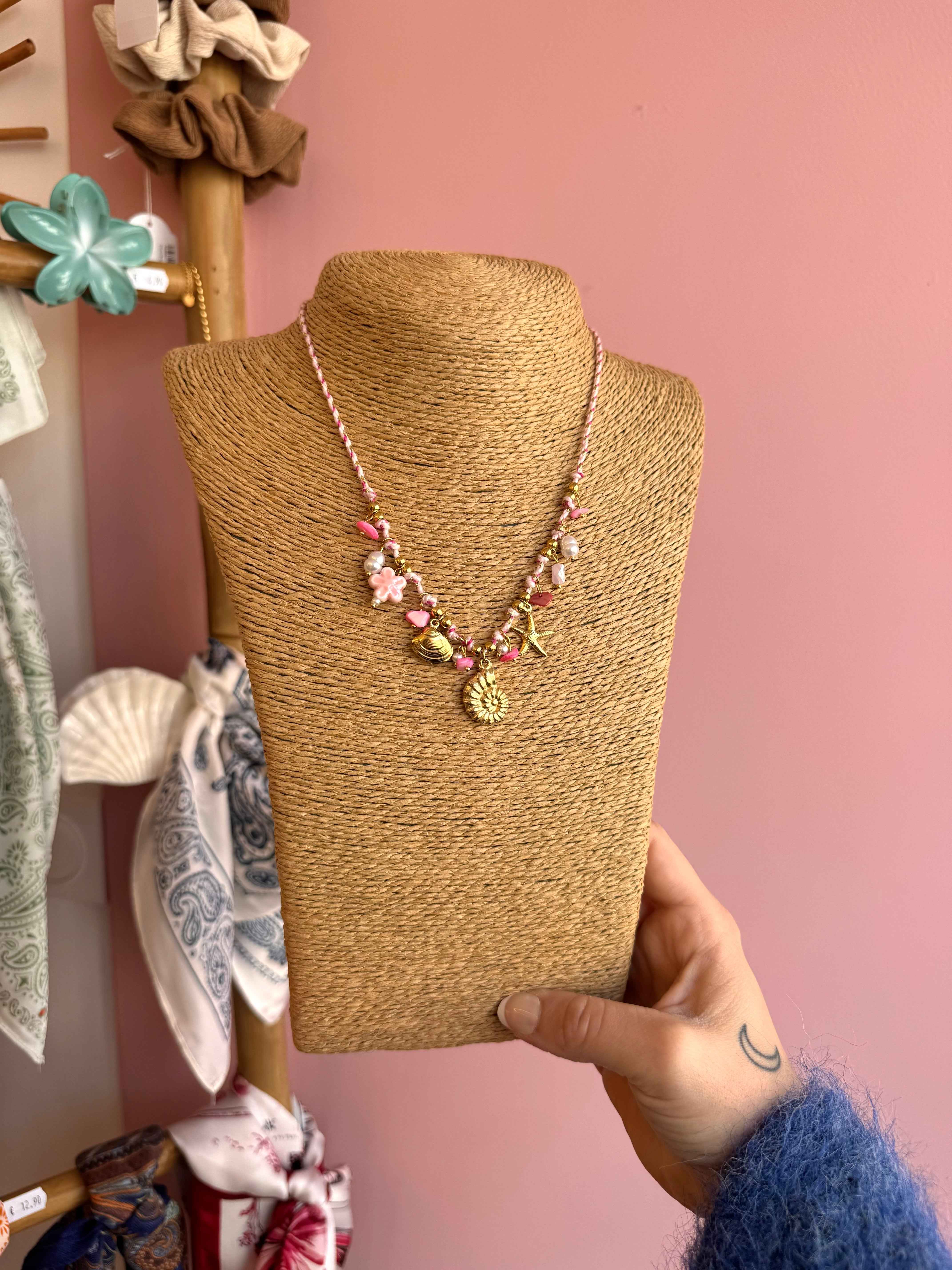 COLLIER COQUILLAGE ROSE