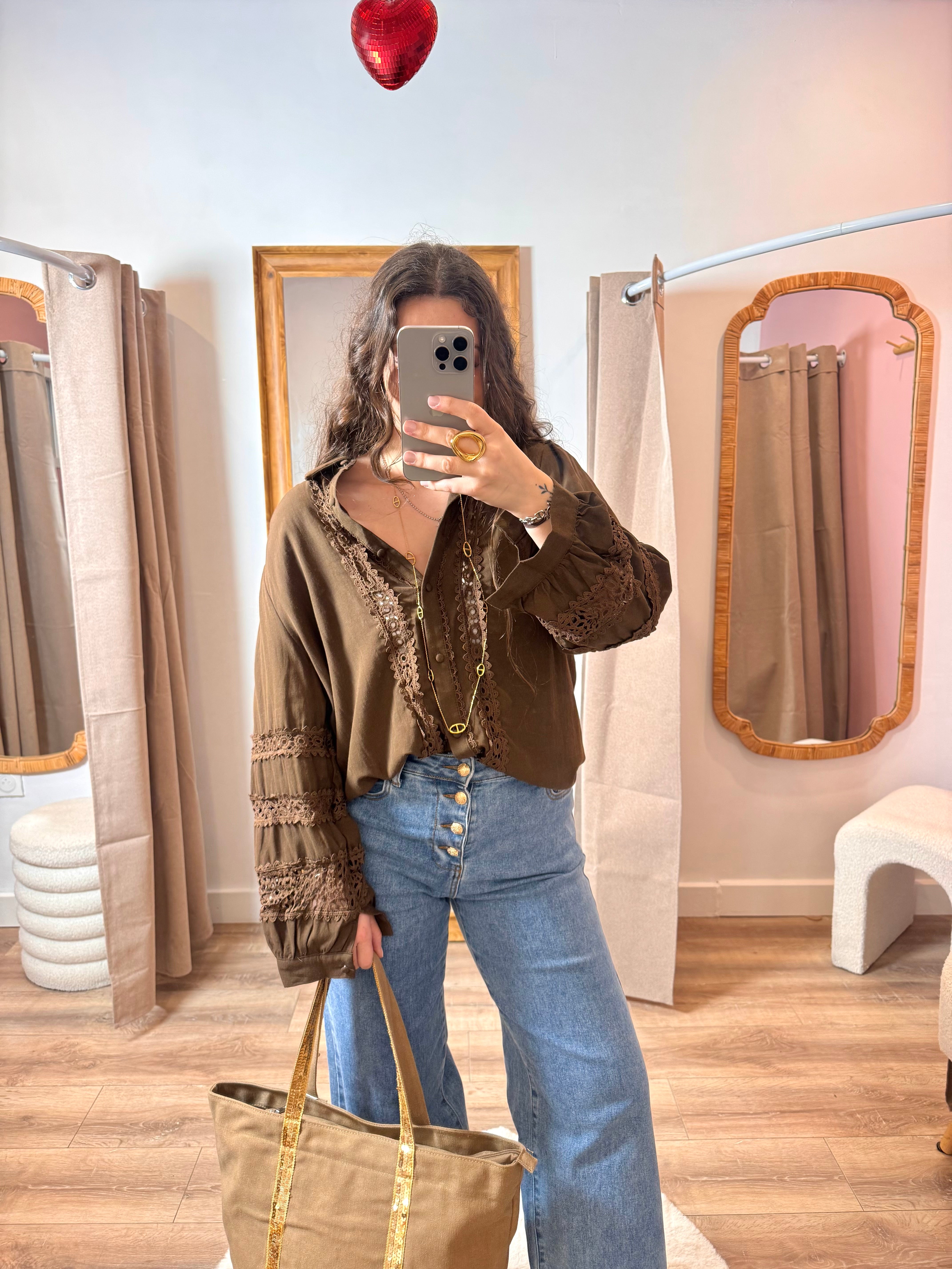 BLOUSE BRODÉE CHOCO