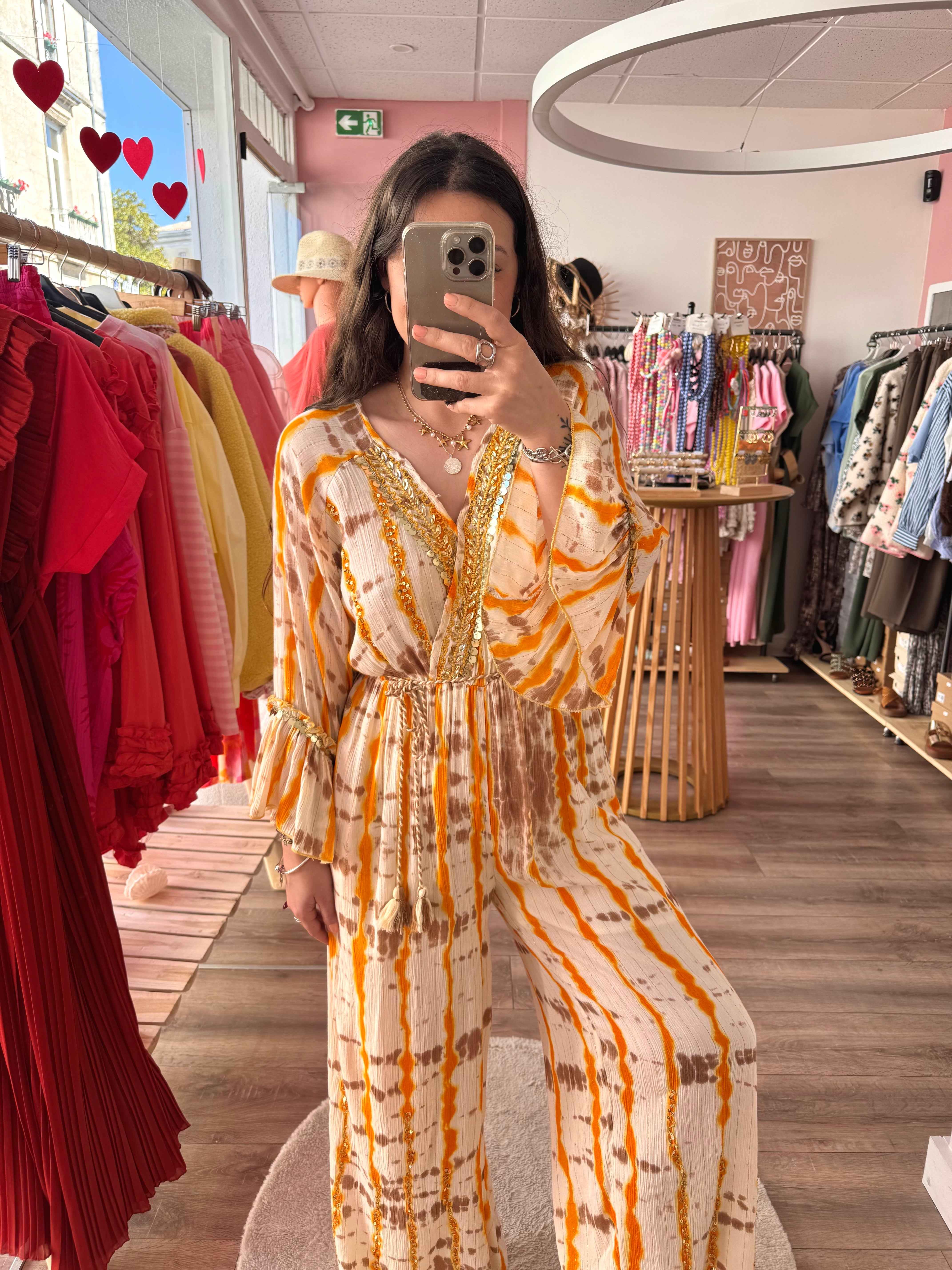COMBINAISON BOHÈME ORANGE PERLA