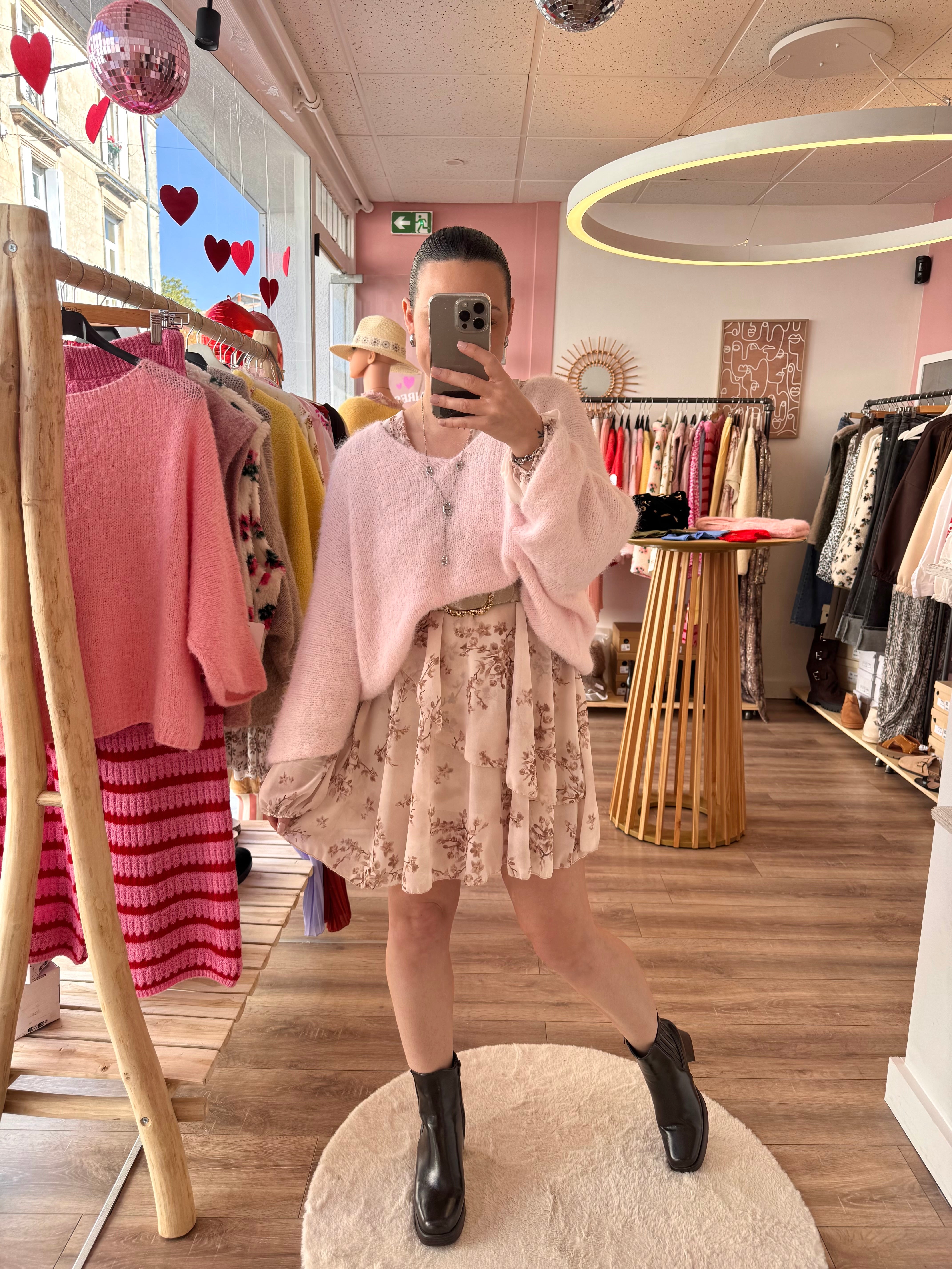 ROBE FLEURIE BEIGE