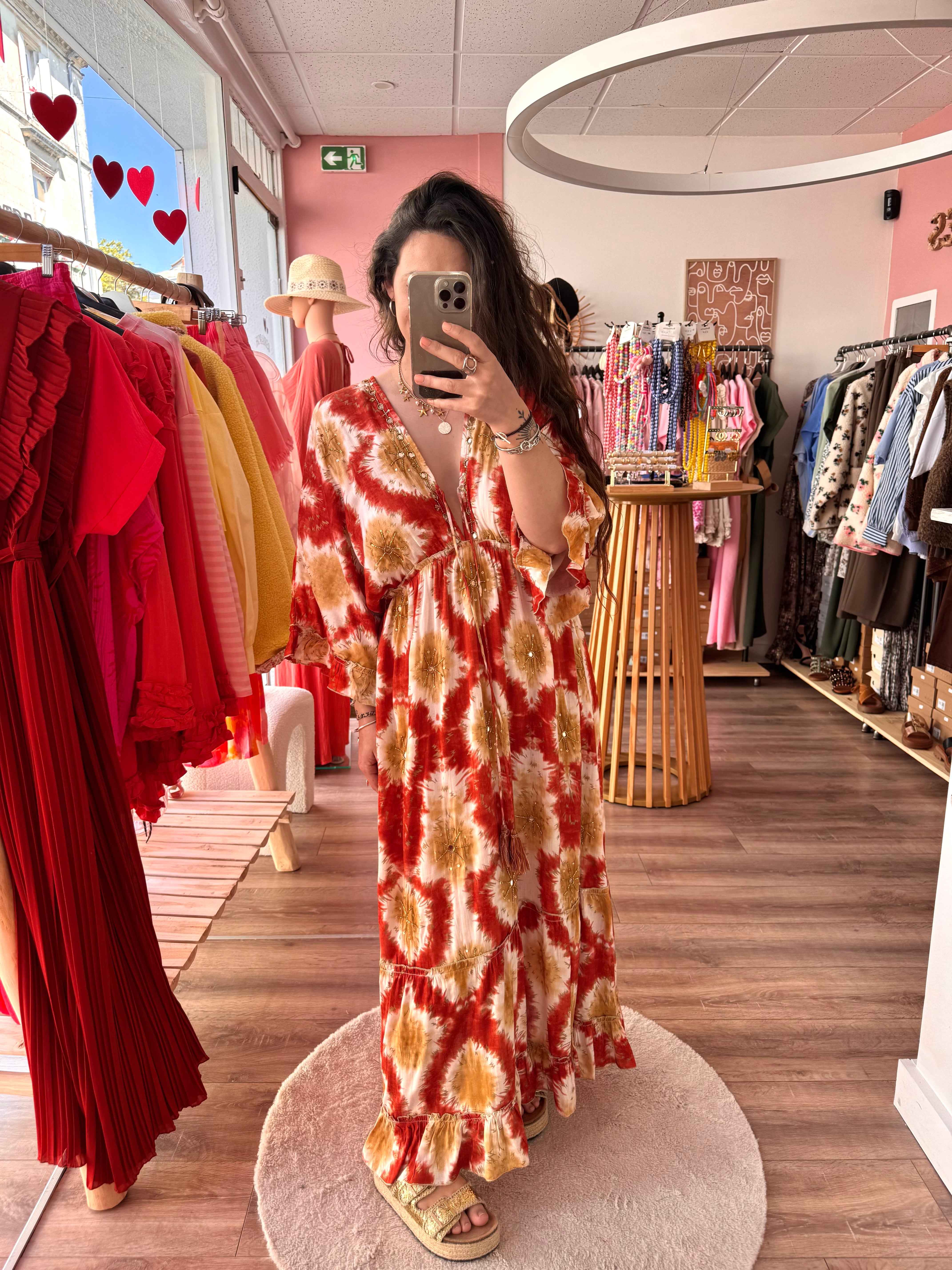 ROBE MIROIR ORANGE