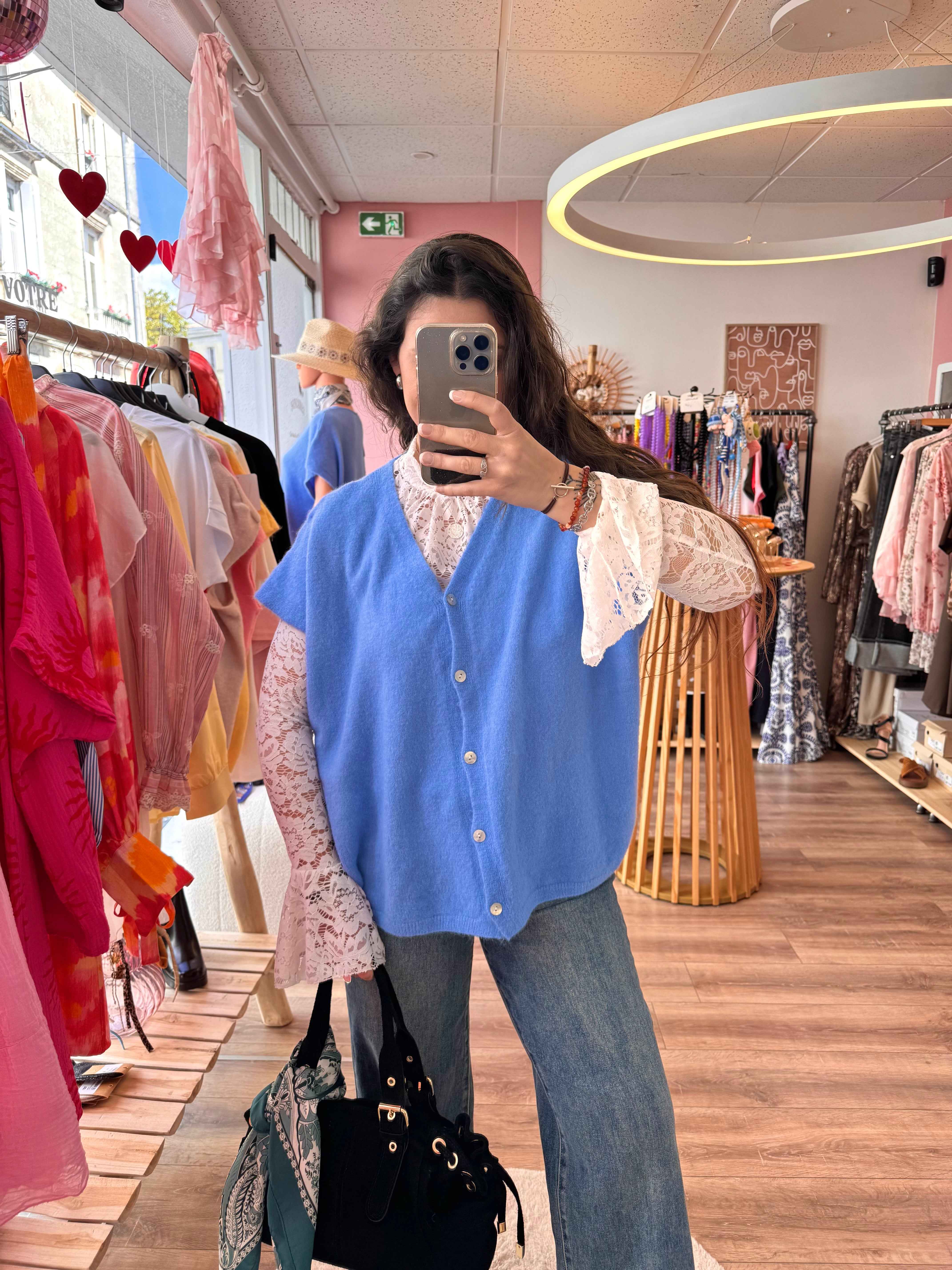 GILET SANS MANCHE BLEU