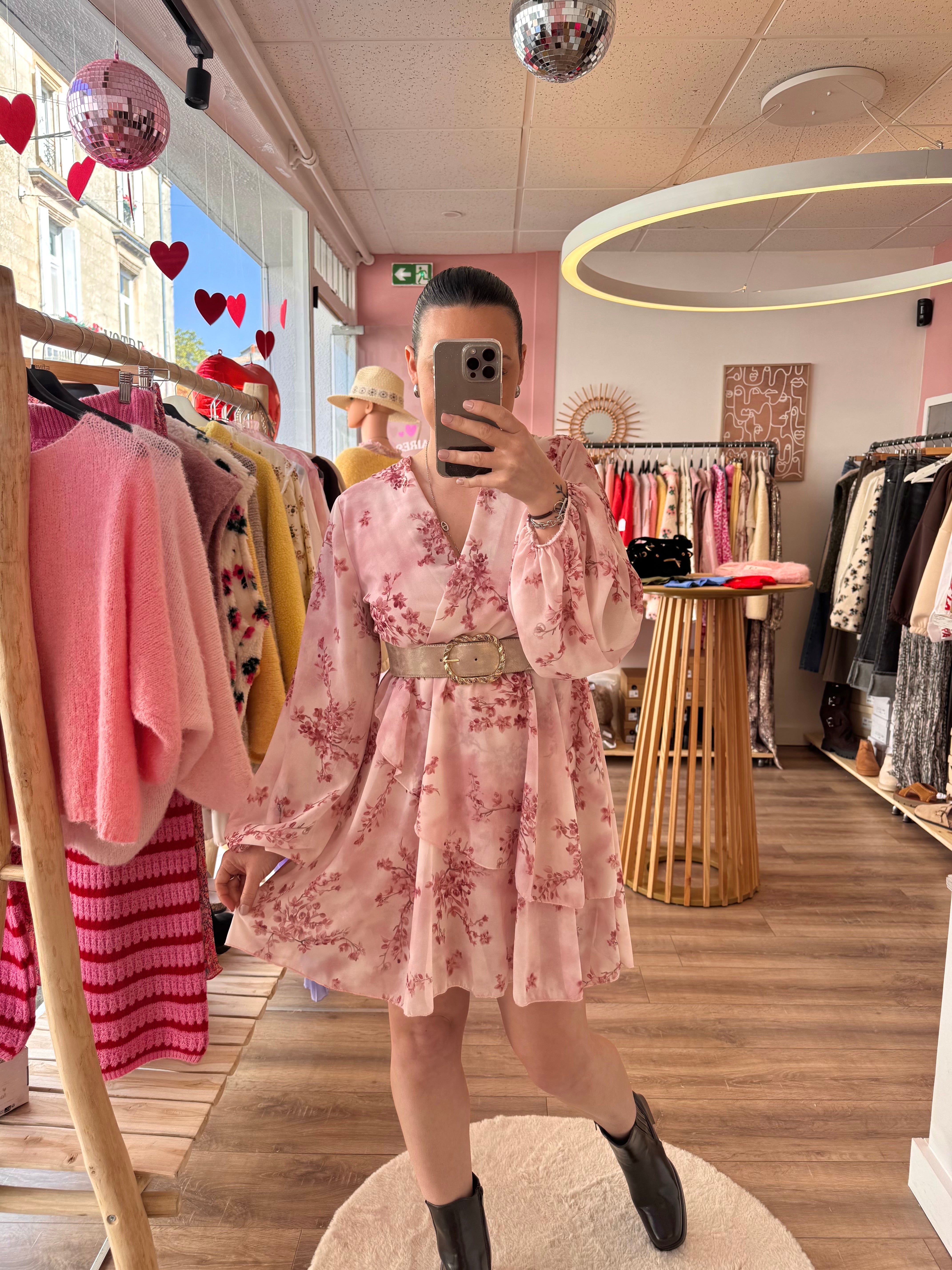 ROBE FLEURIE ROSE