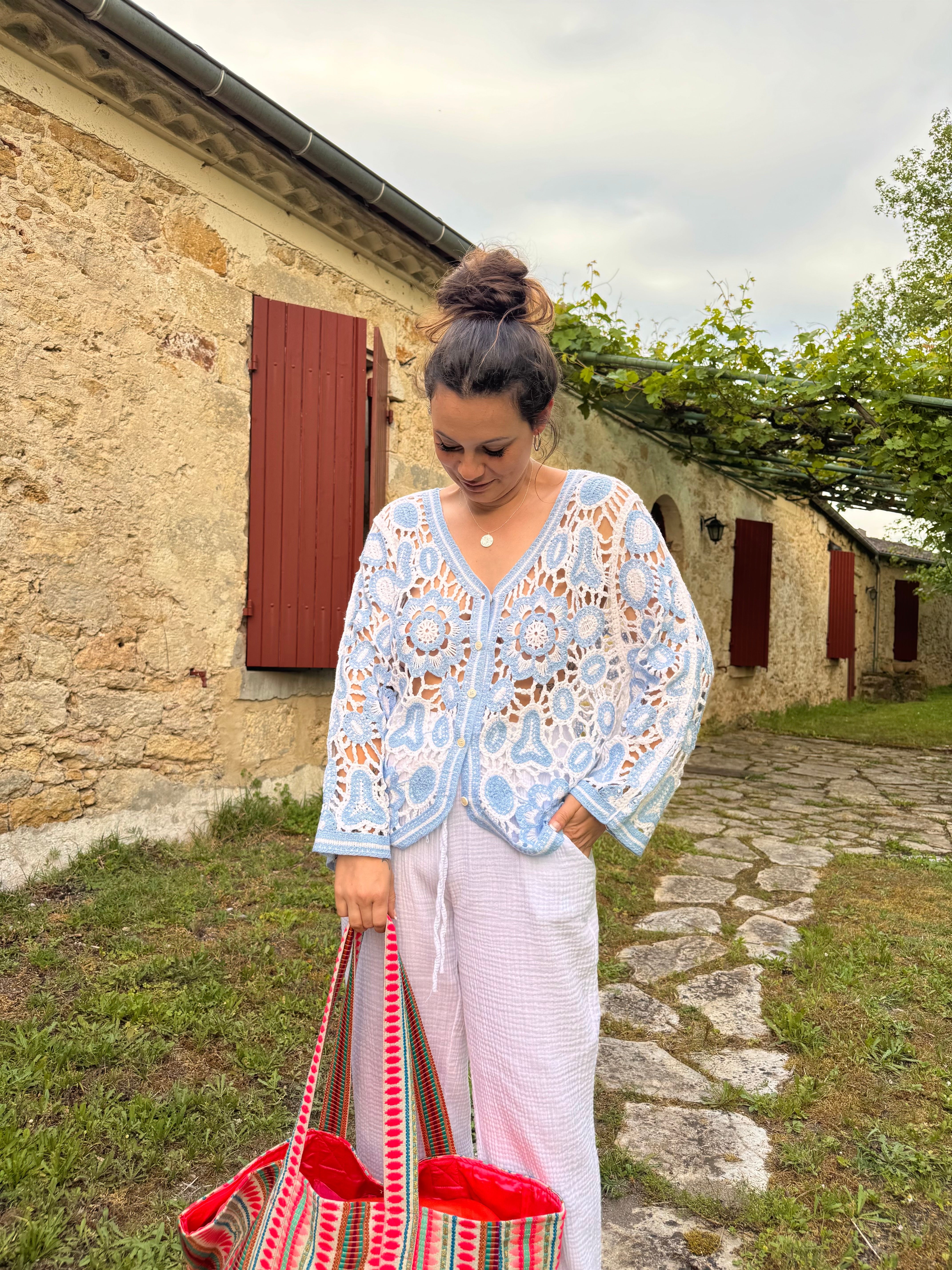 HAUT CROCHET BLEU