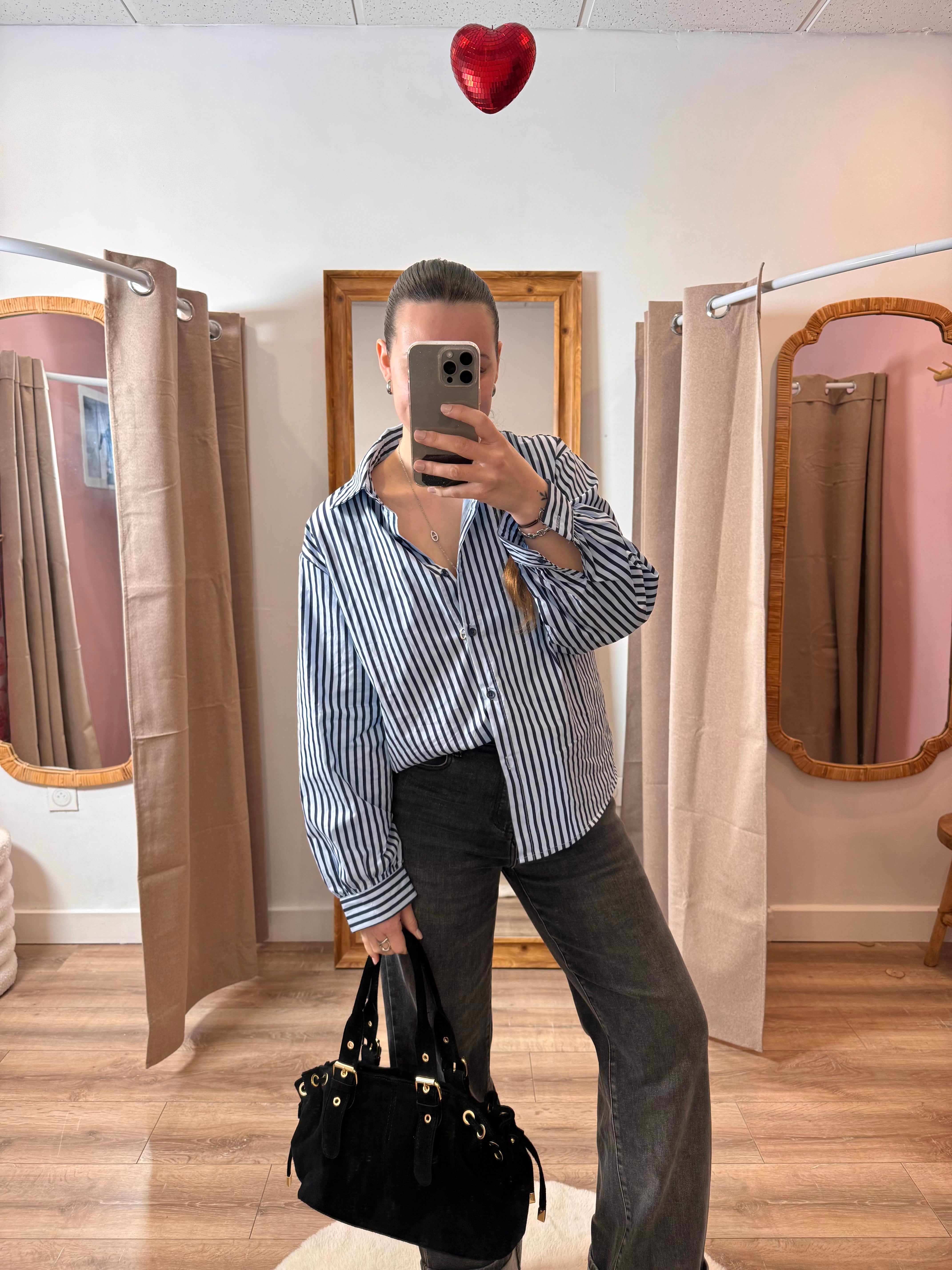 BLOUSE CŒUR BLEU