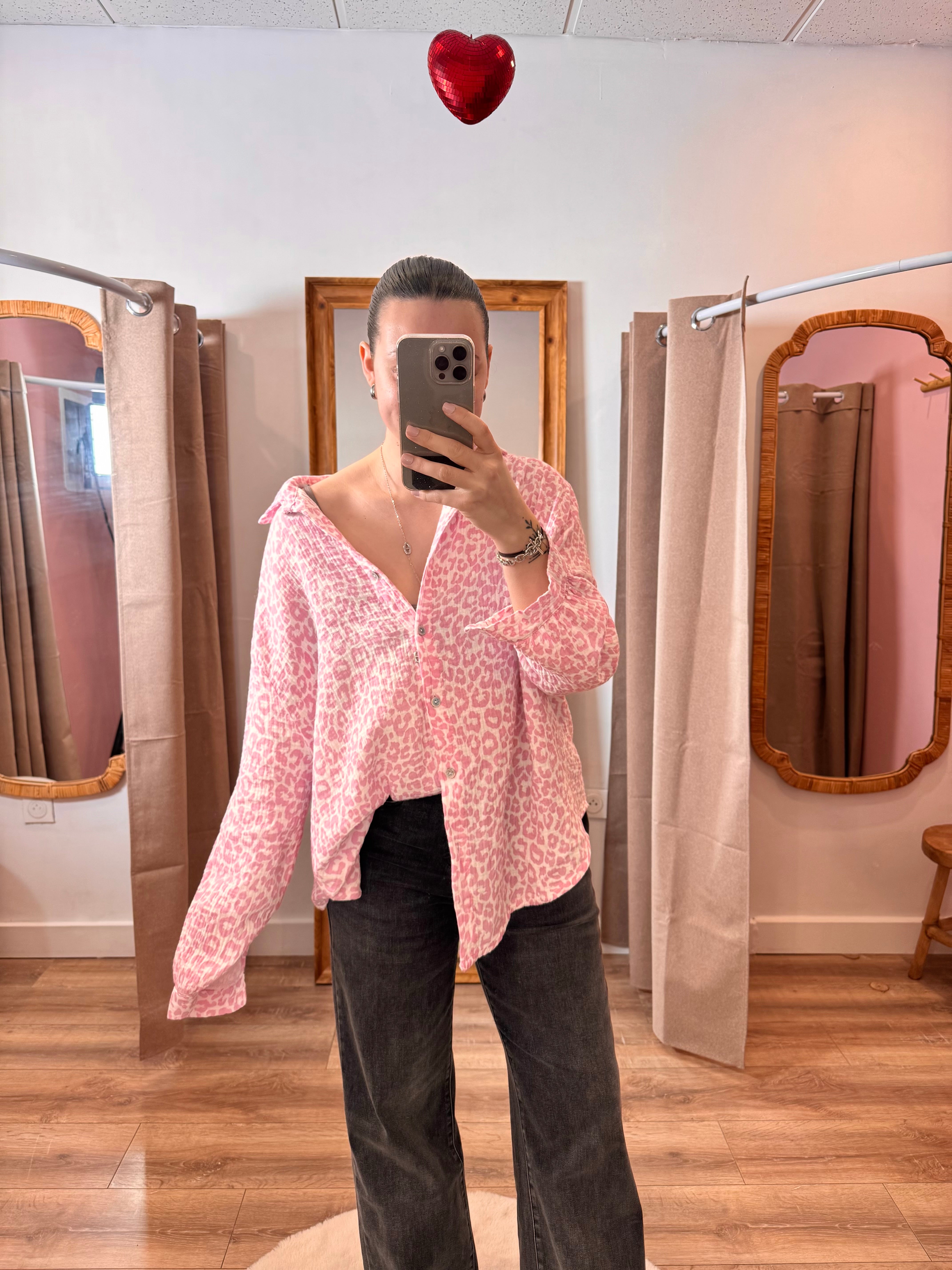CHEMISE LÉOPARD ROSE
