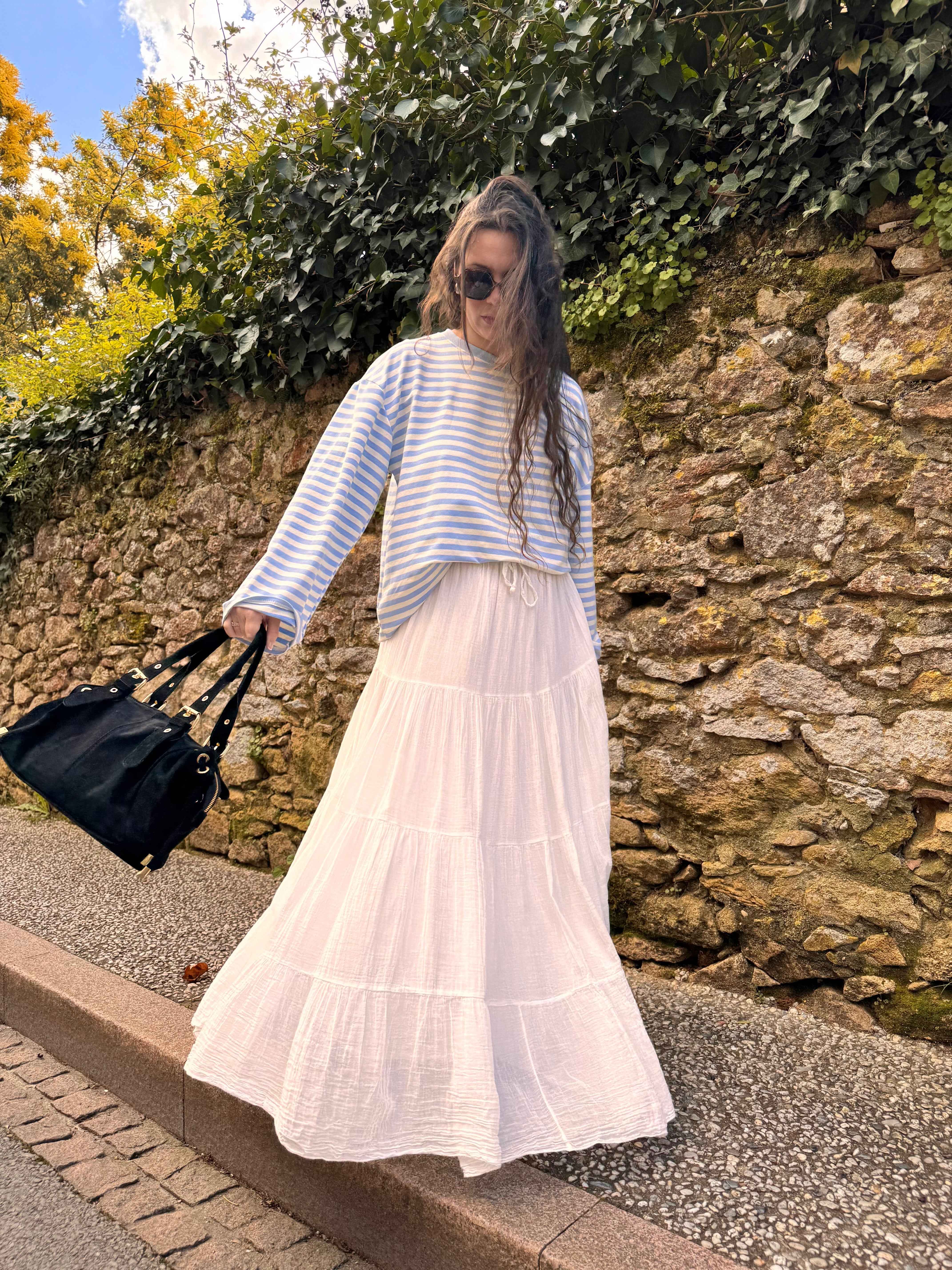 JUPE GAZE DE COTON BLANCHE