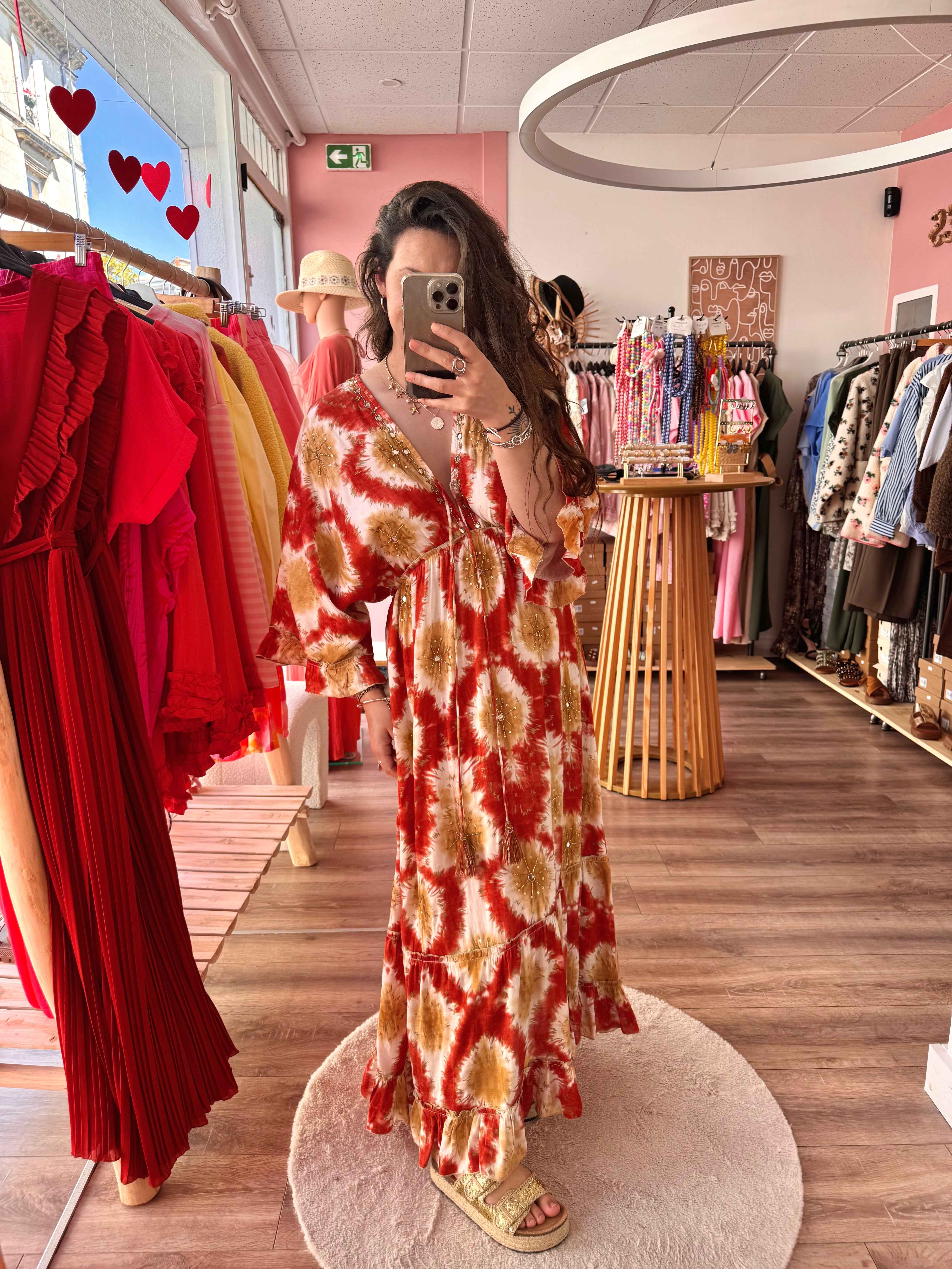 ROBE MIROIR ORANGE