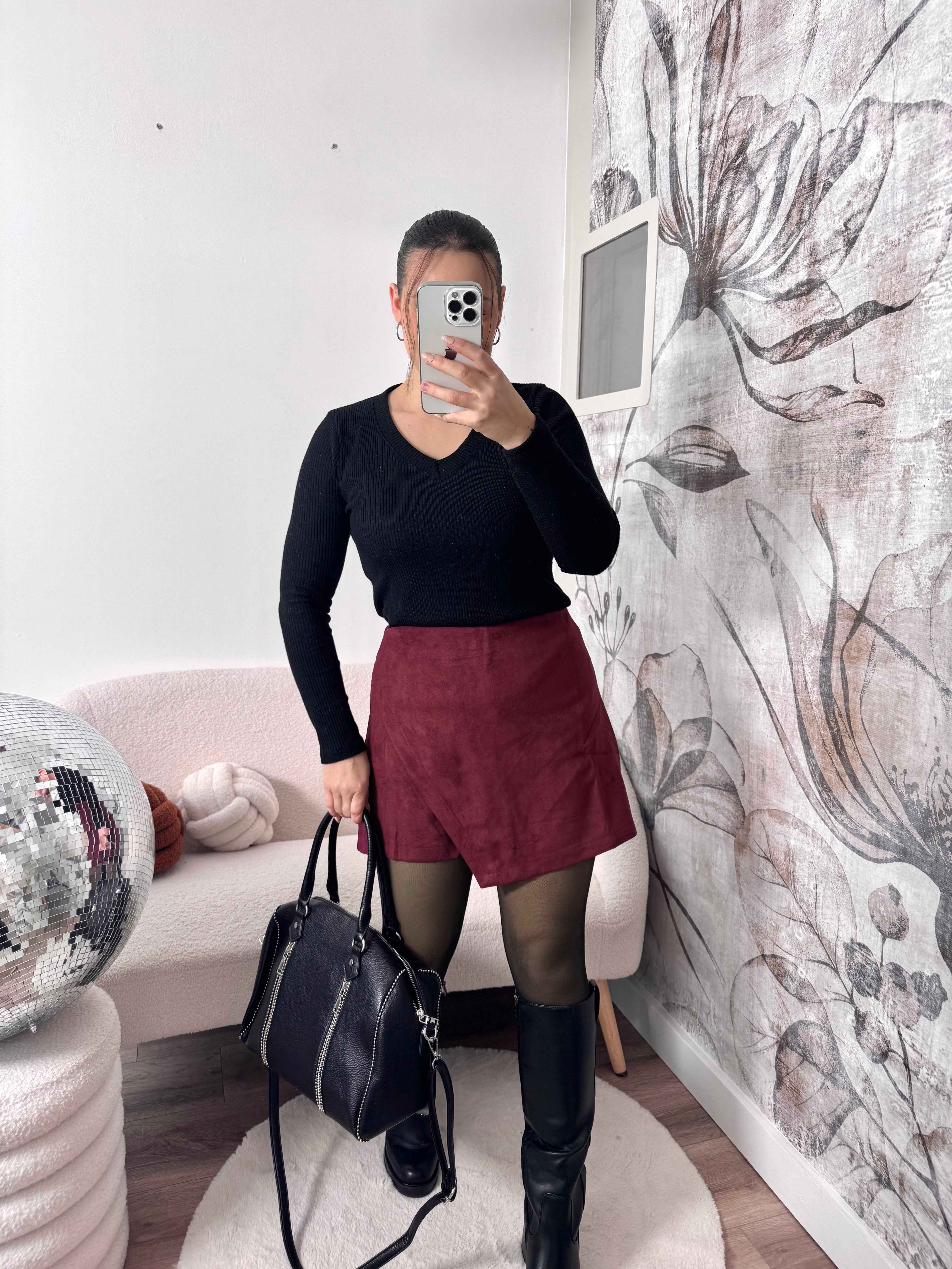 JUPE/SHORT BORDEAUX