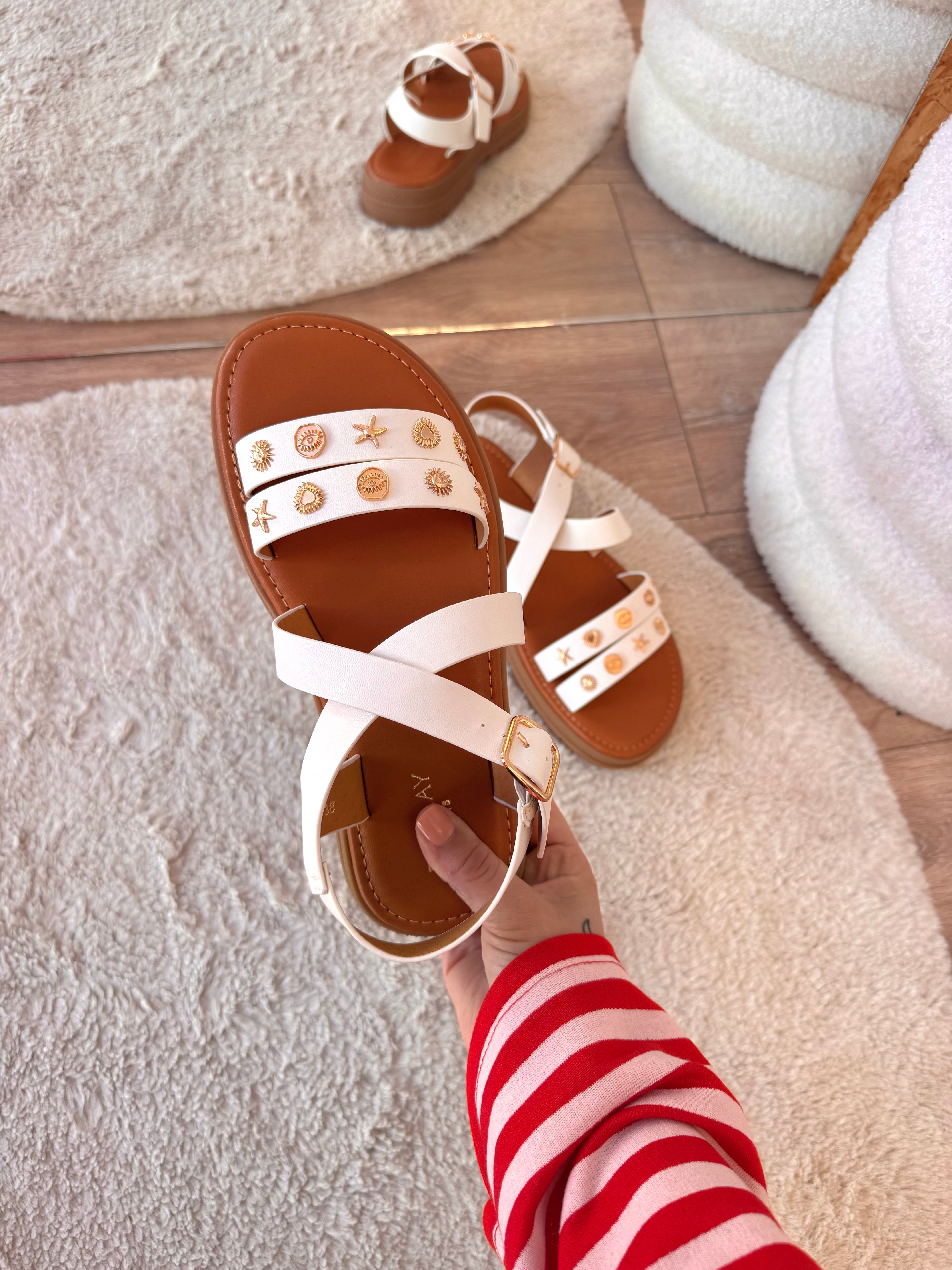 SANDALES COQUILLAGES BLANCHE