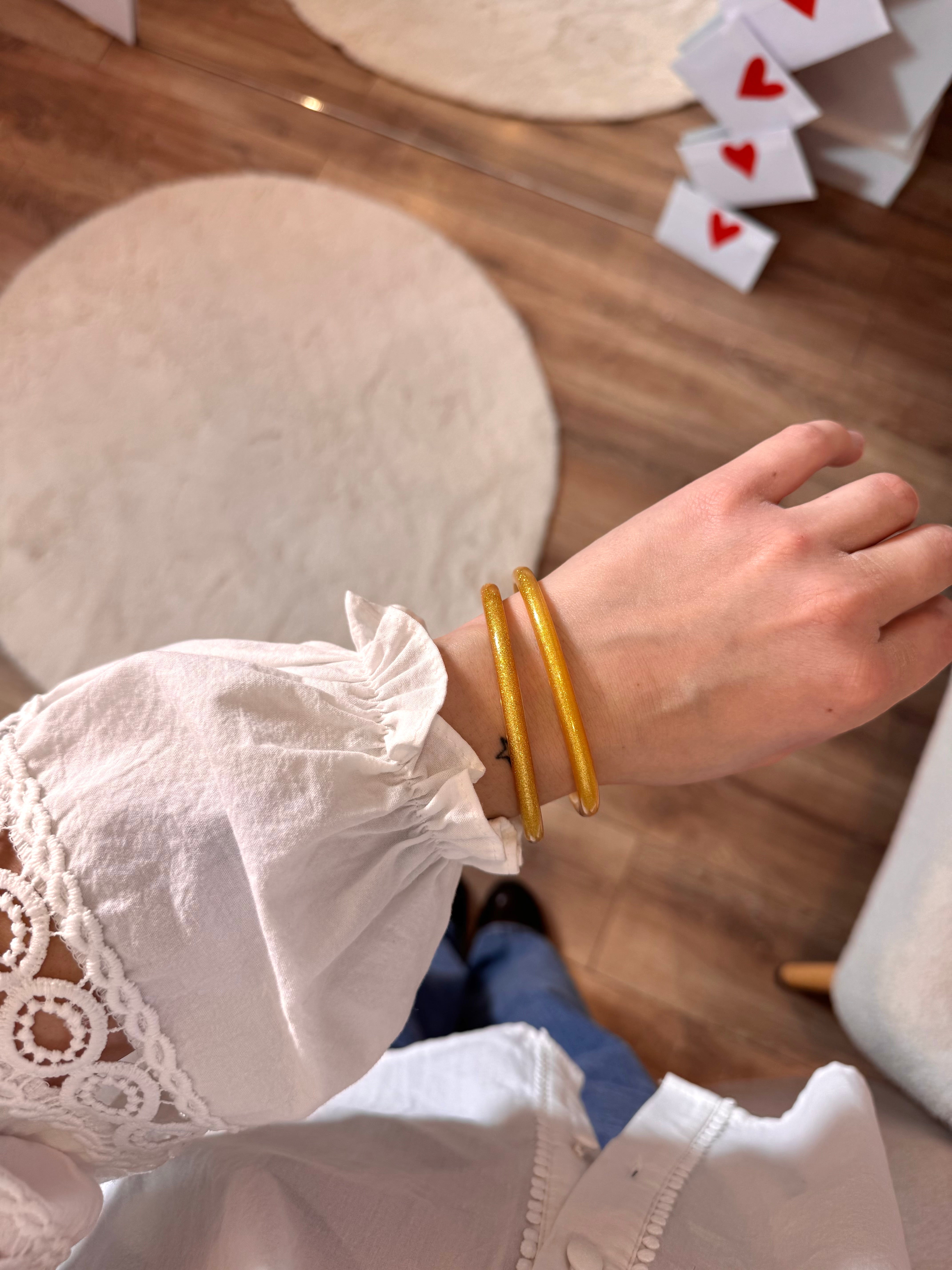 JONC BOUDDHISTE DORÉ PAILLETTES