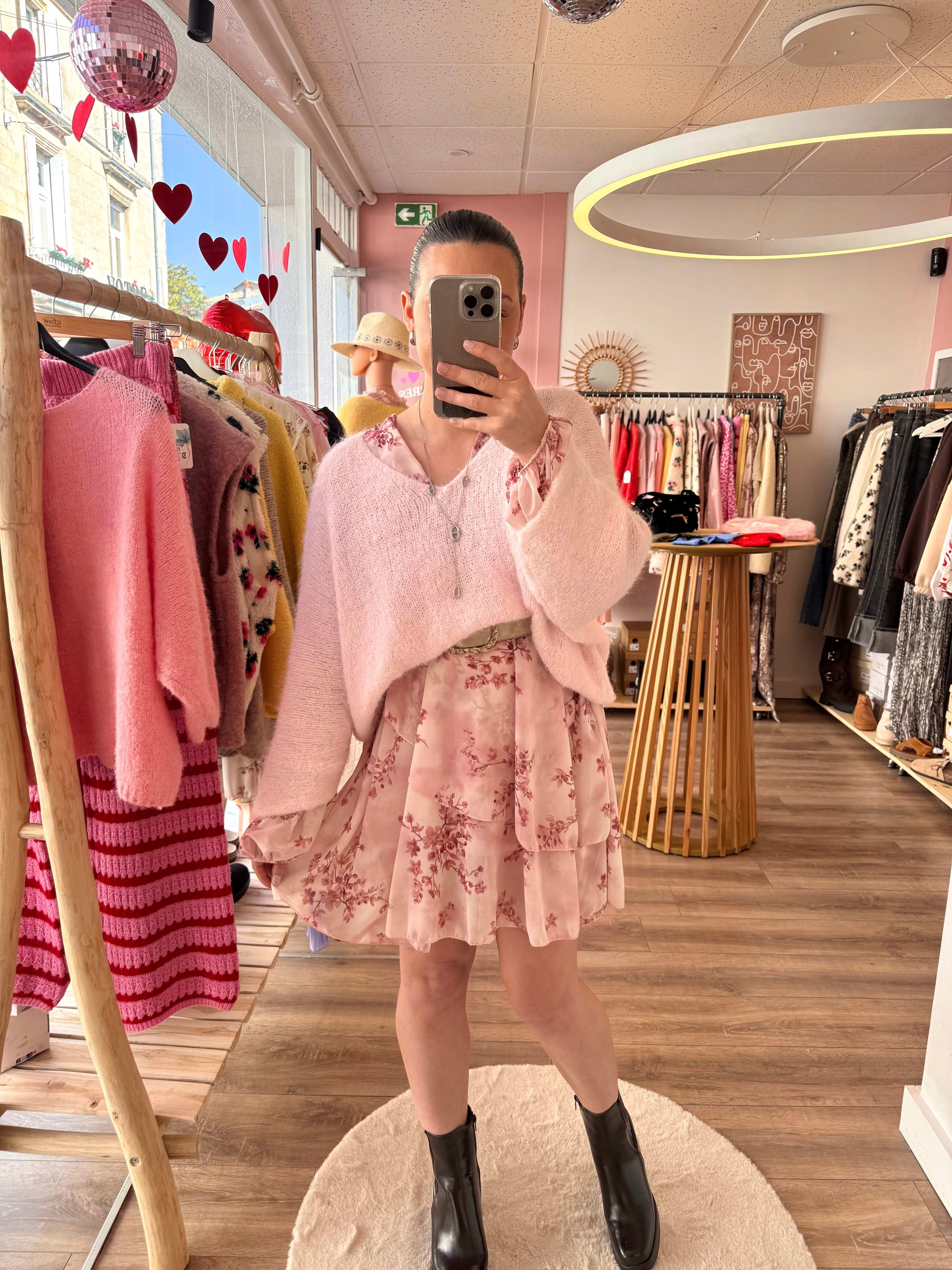 ROBE FLEURIE ROSE