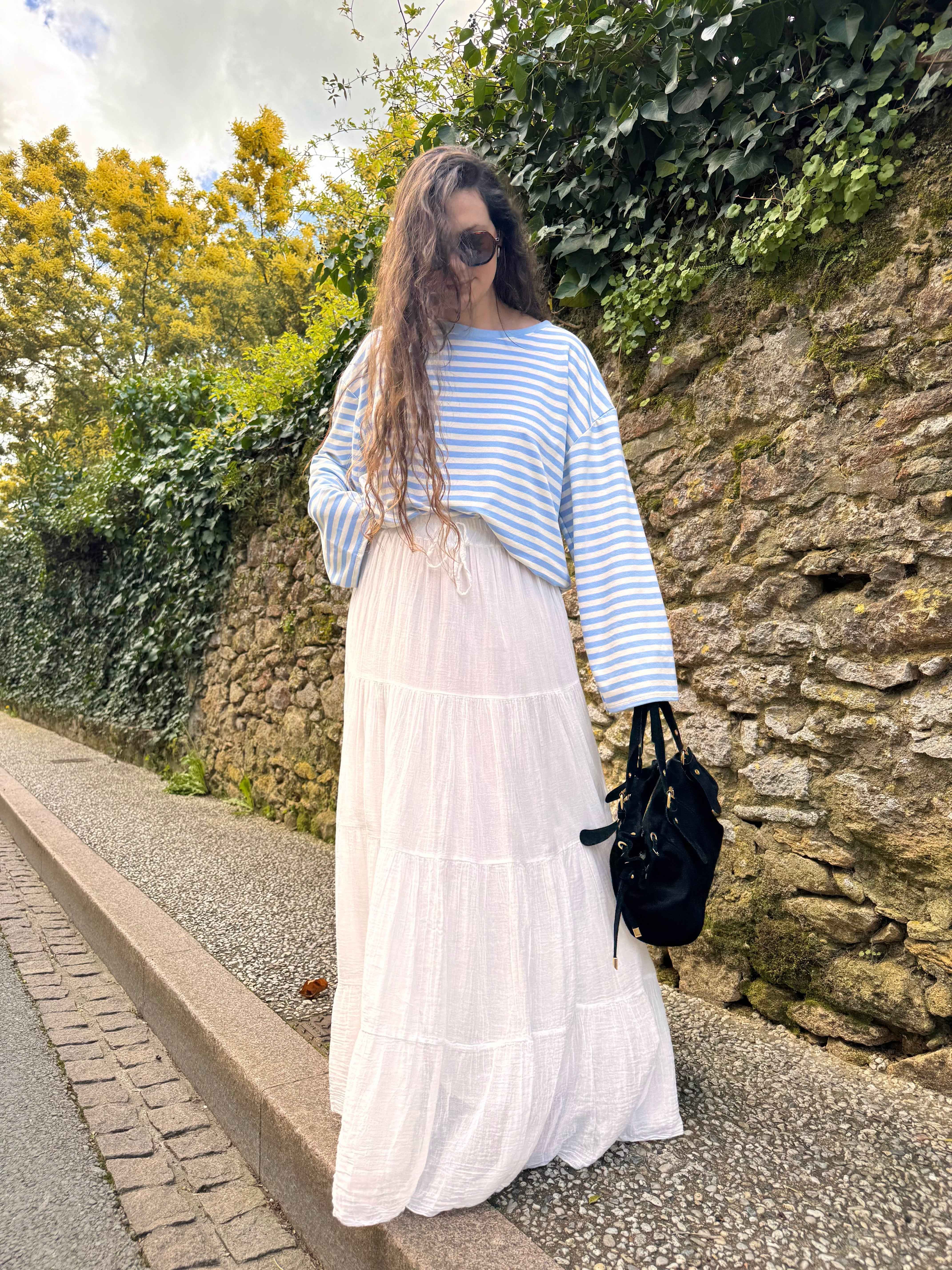 JUPE GAZE DE COTON BLANCHE