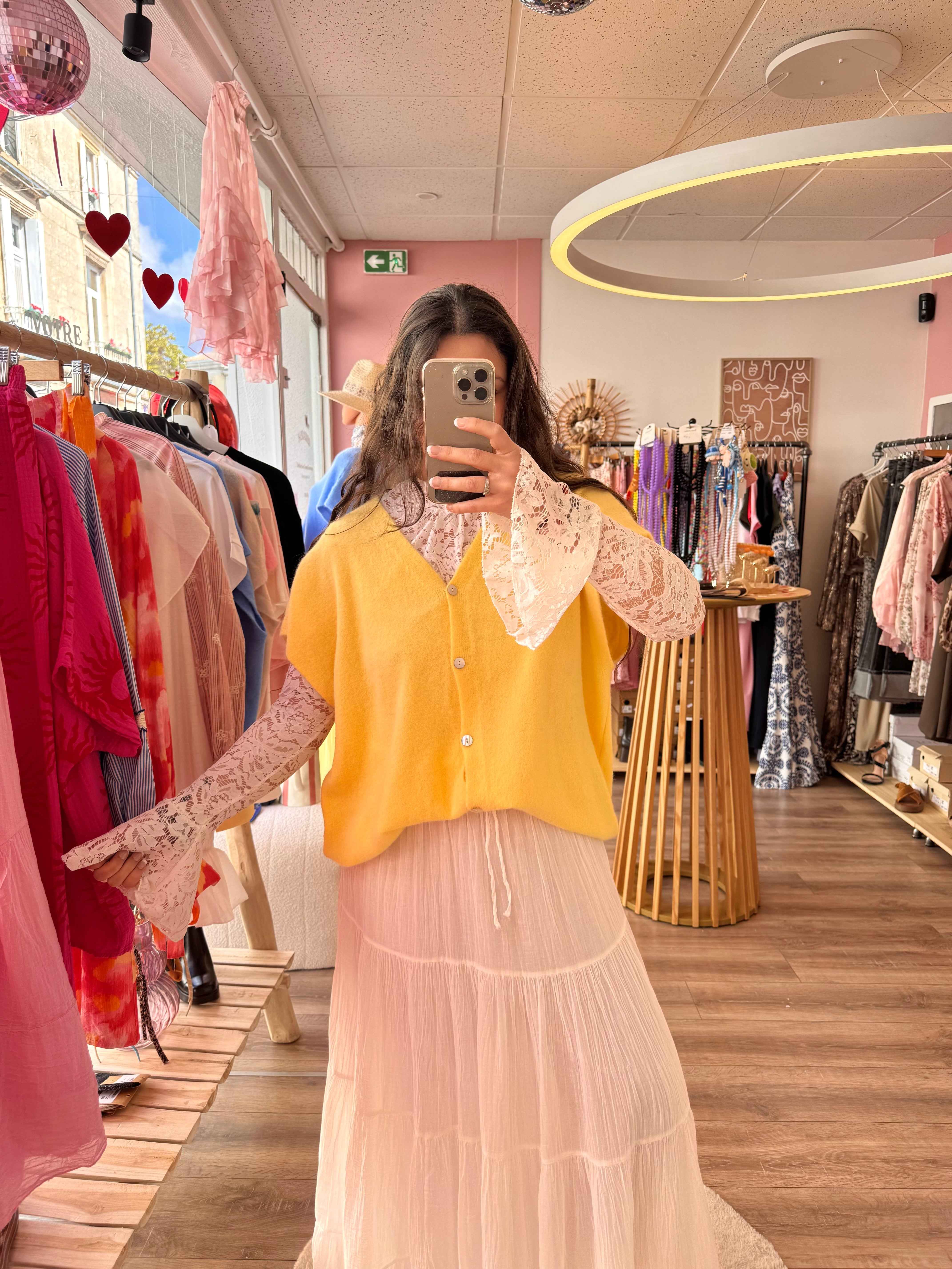 GILET SANS MANCHE JAUNE