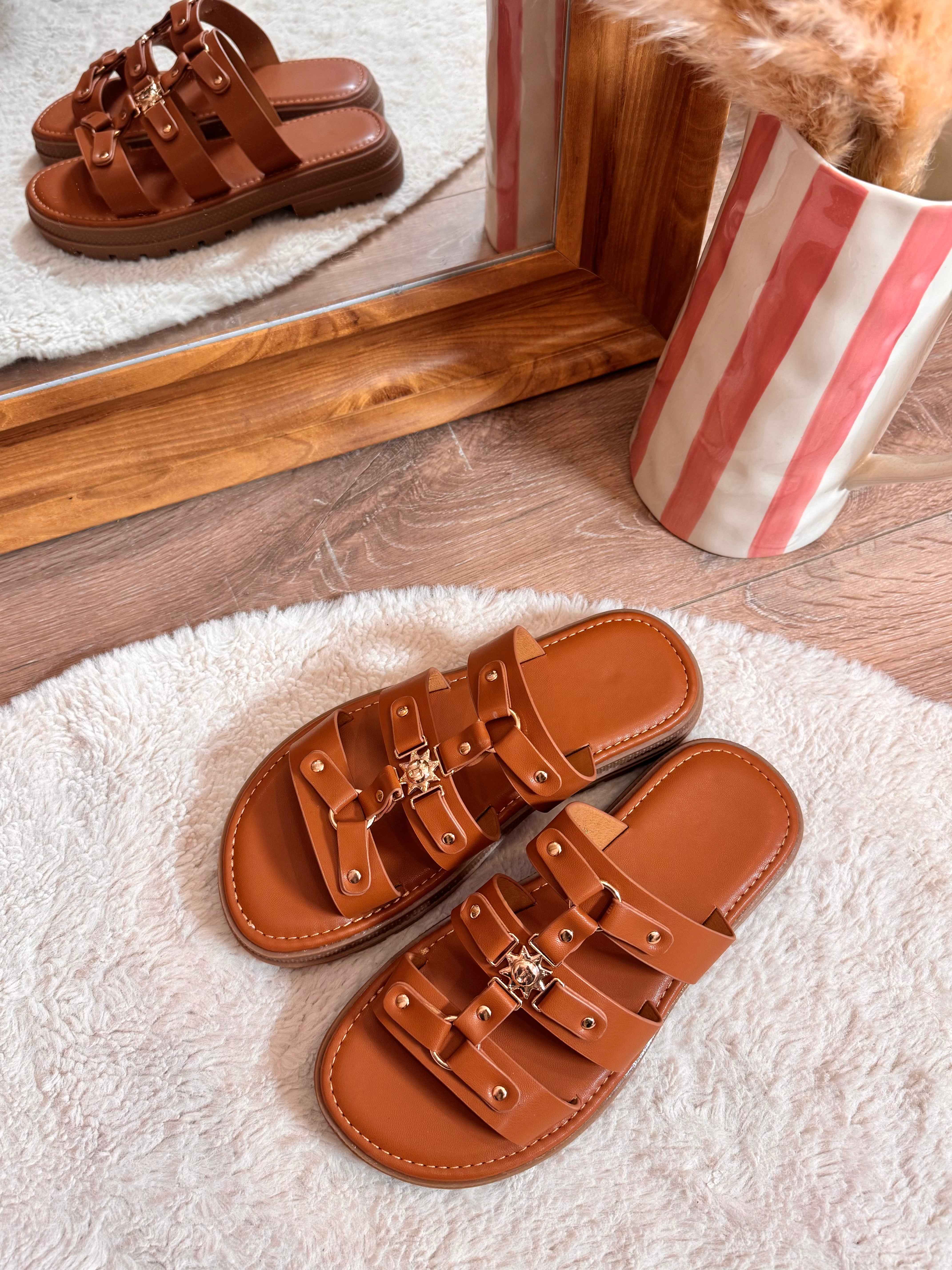 SANDALES CAMEL SOLEIL