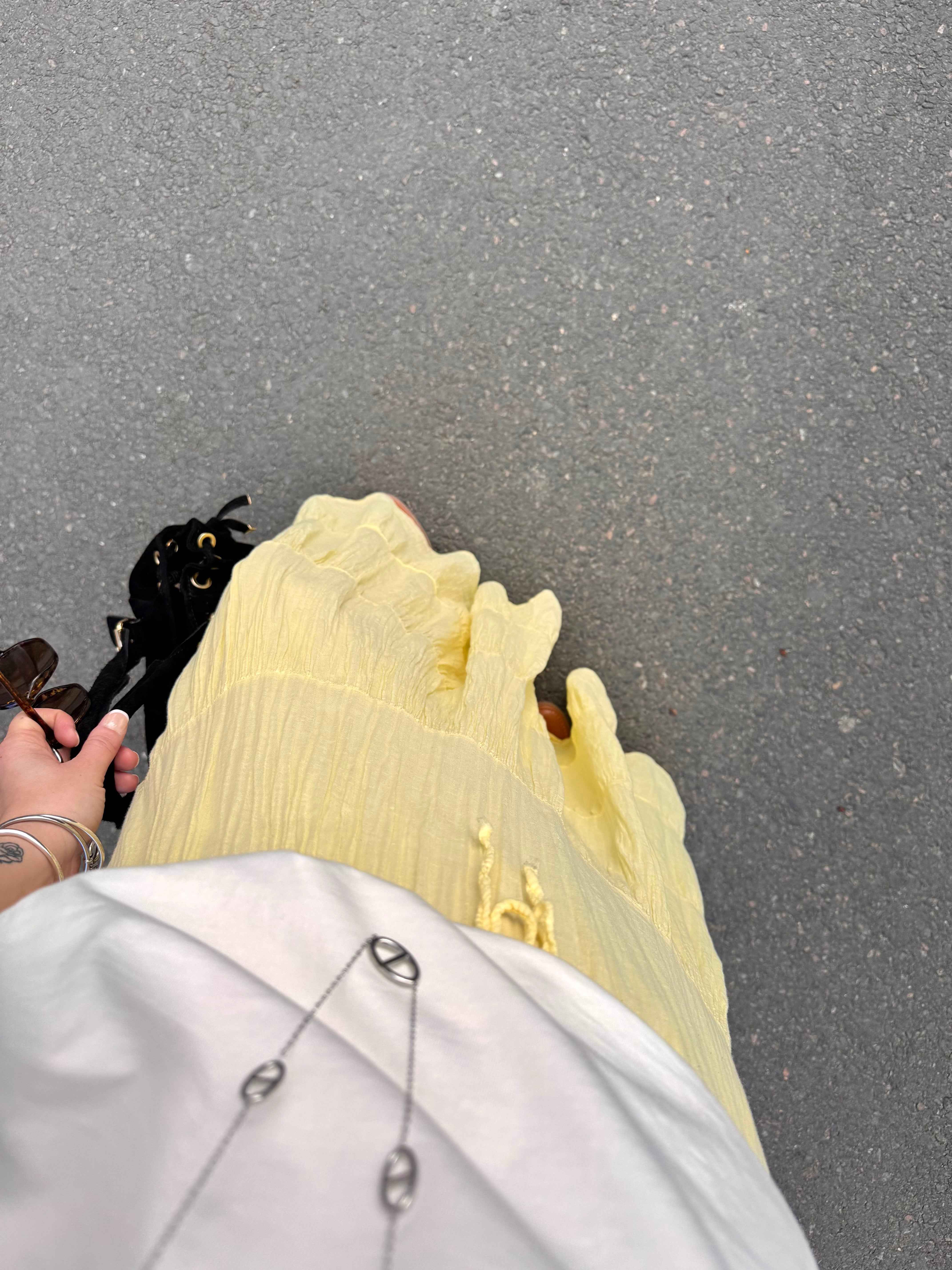 JUPE GAZE DE COTON JAUNE