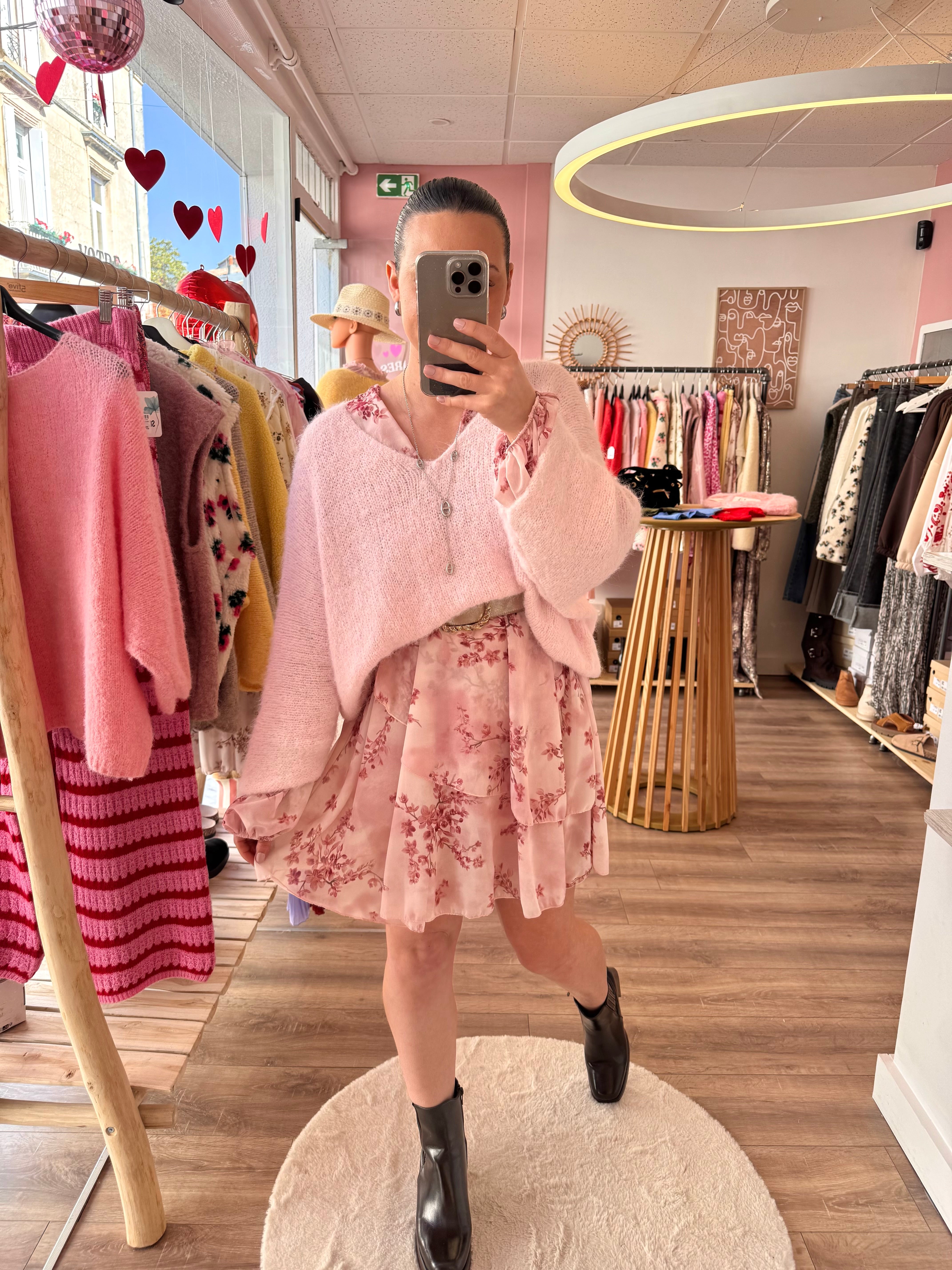ROBE FLEURIE ROSE