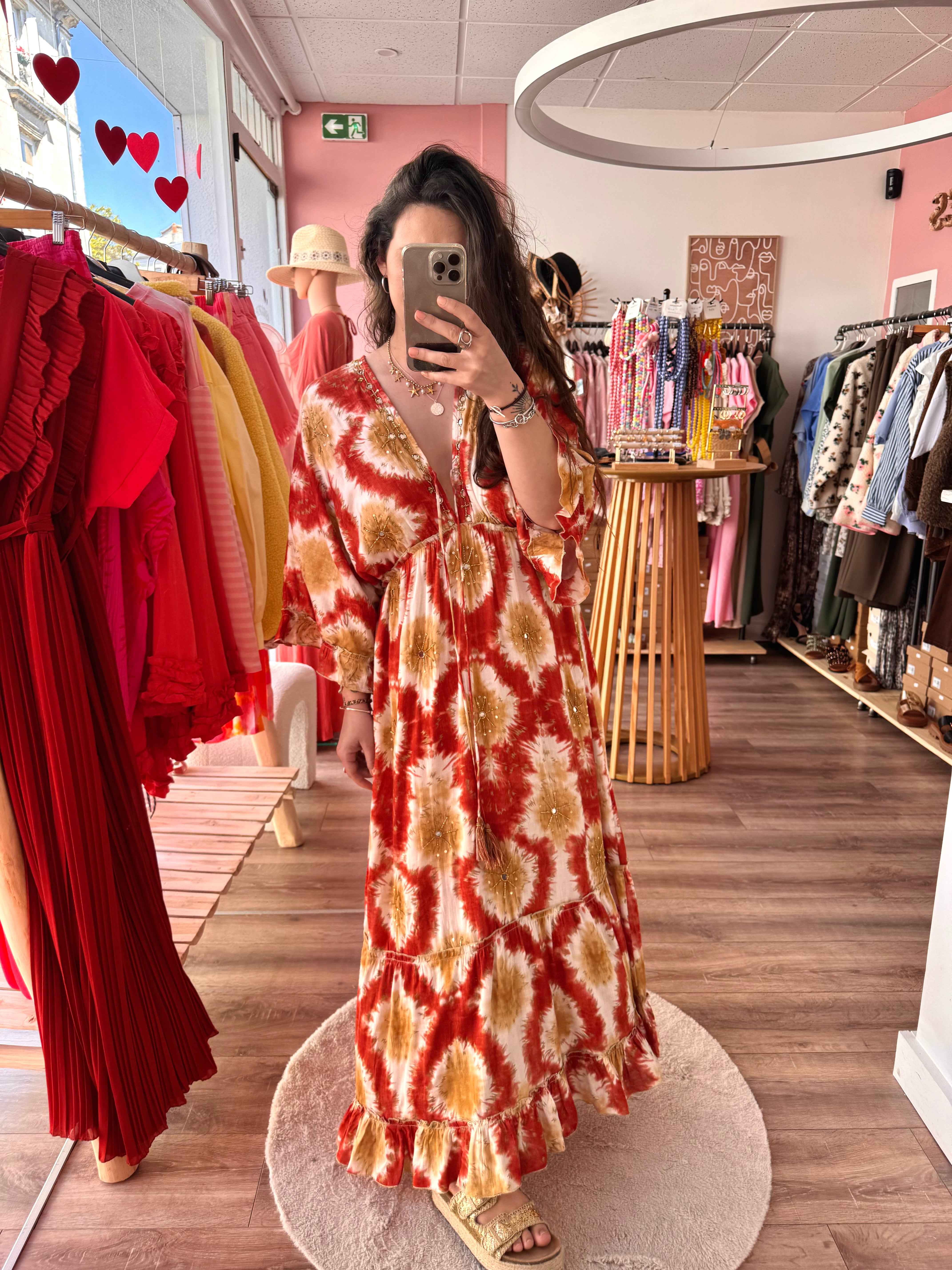 ROBE MIROIR ORANGE