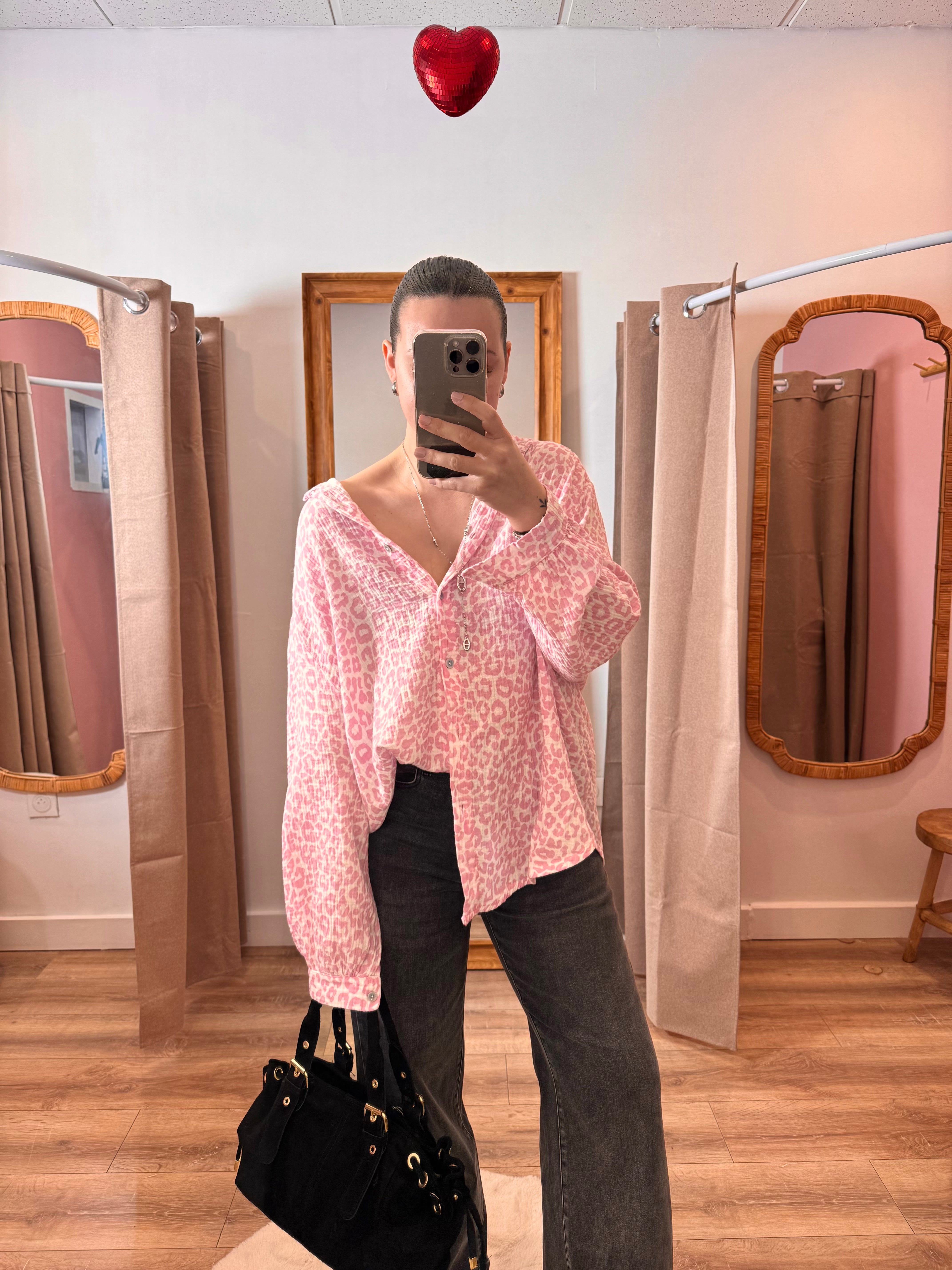 CHEMISE LÉOPARD ROSE