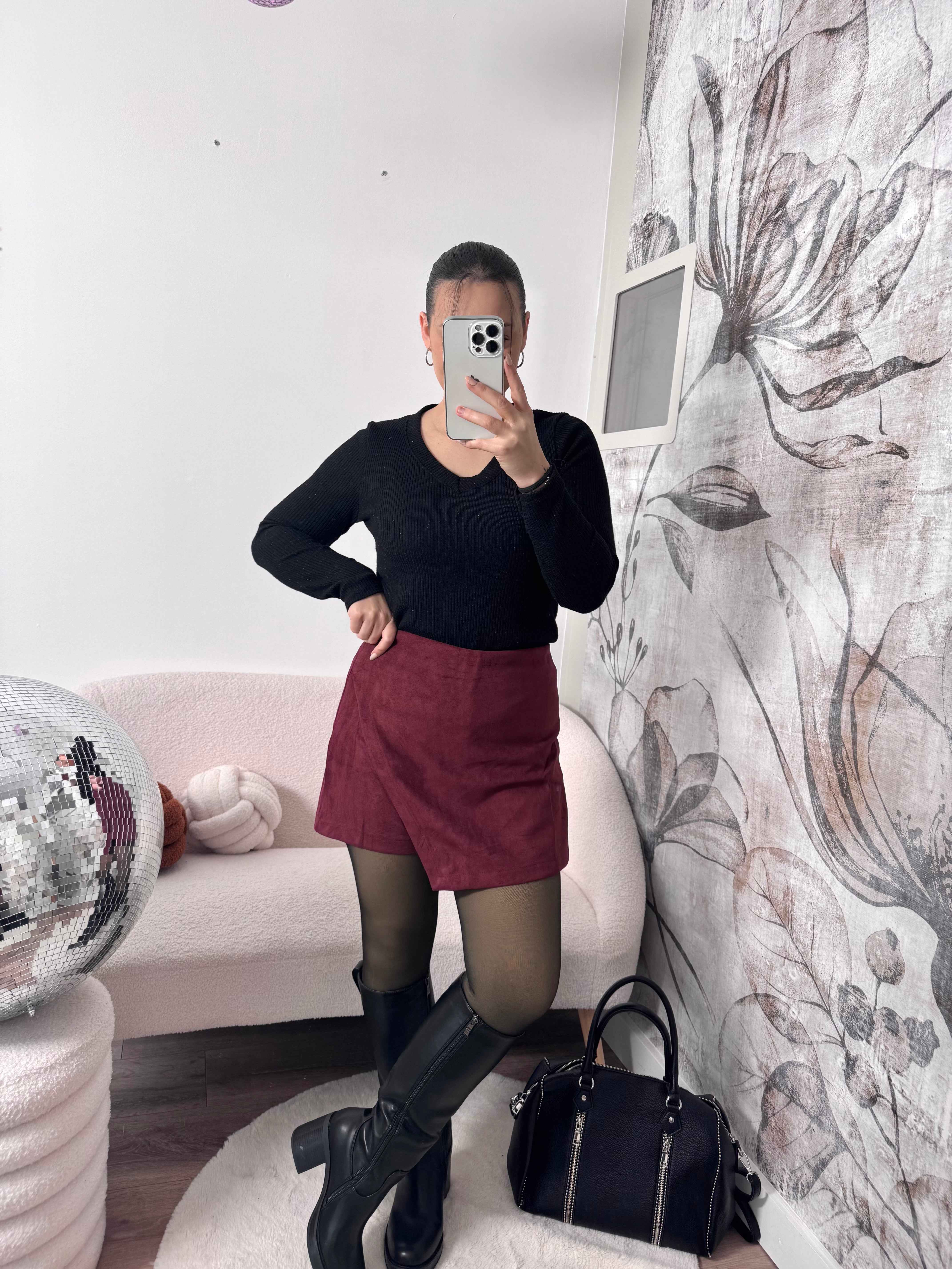 JUPE/SHORT BORDEAUX