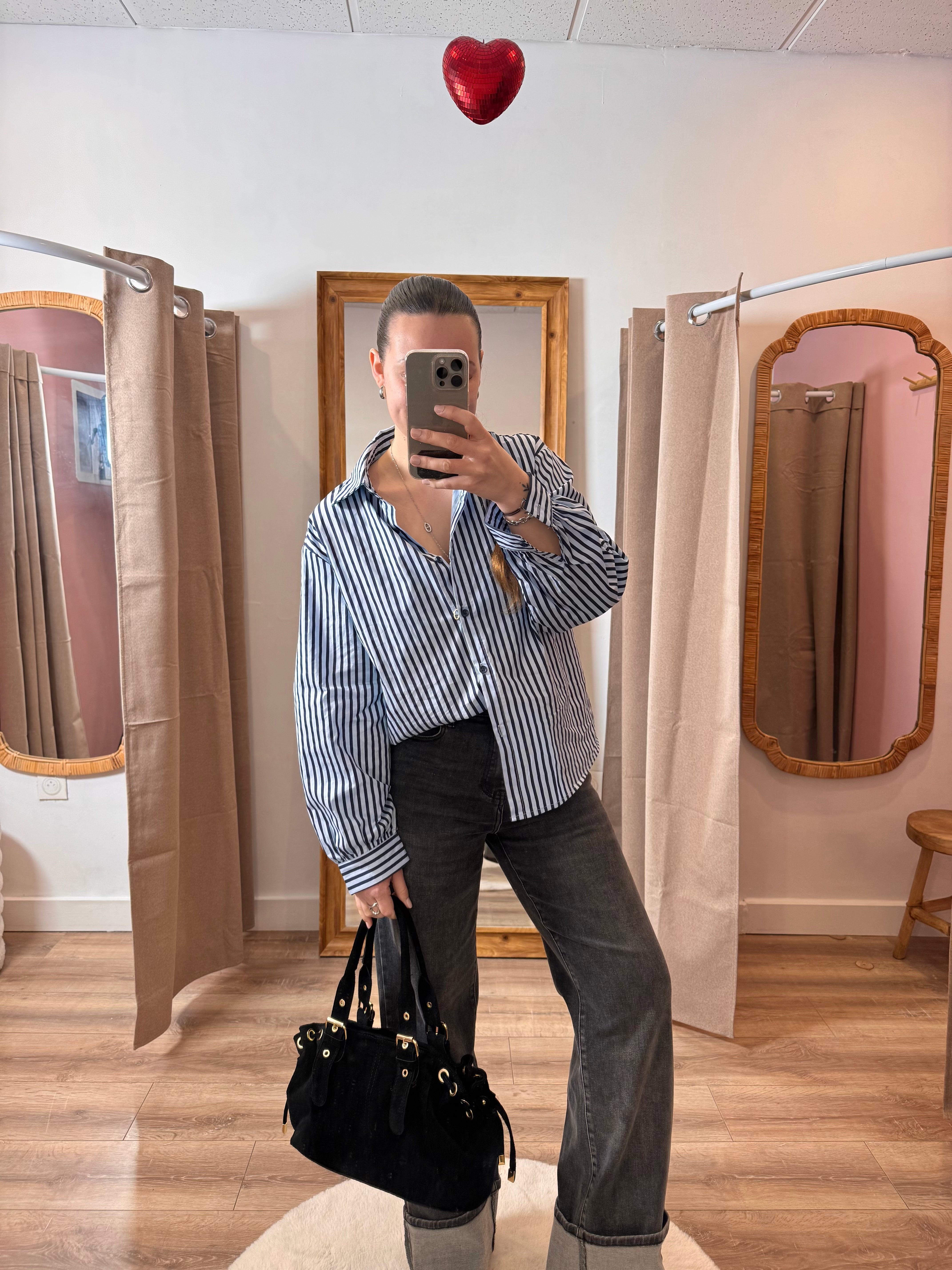BLOUSE CŒUR BLEU